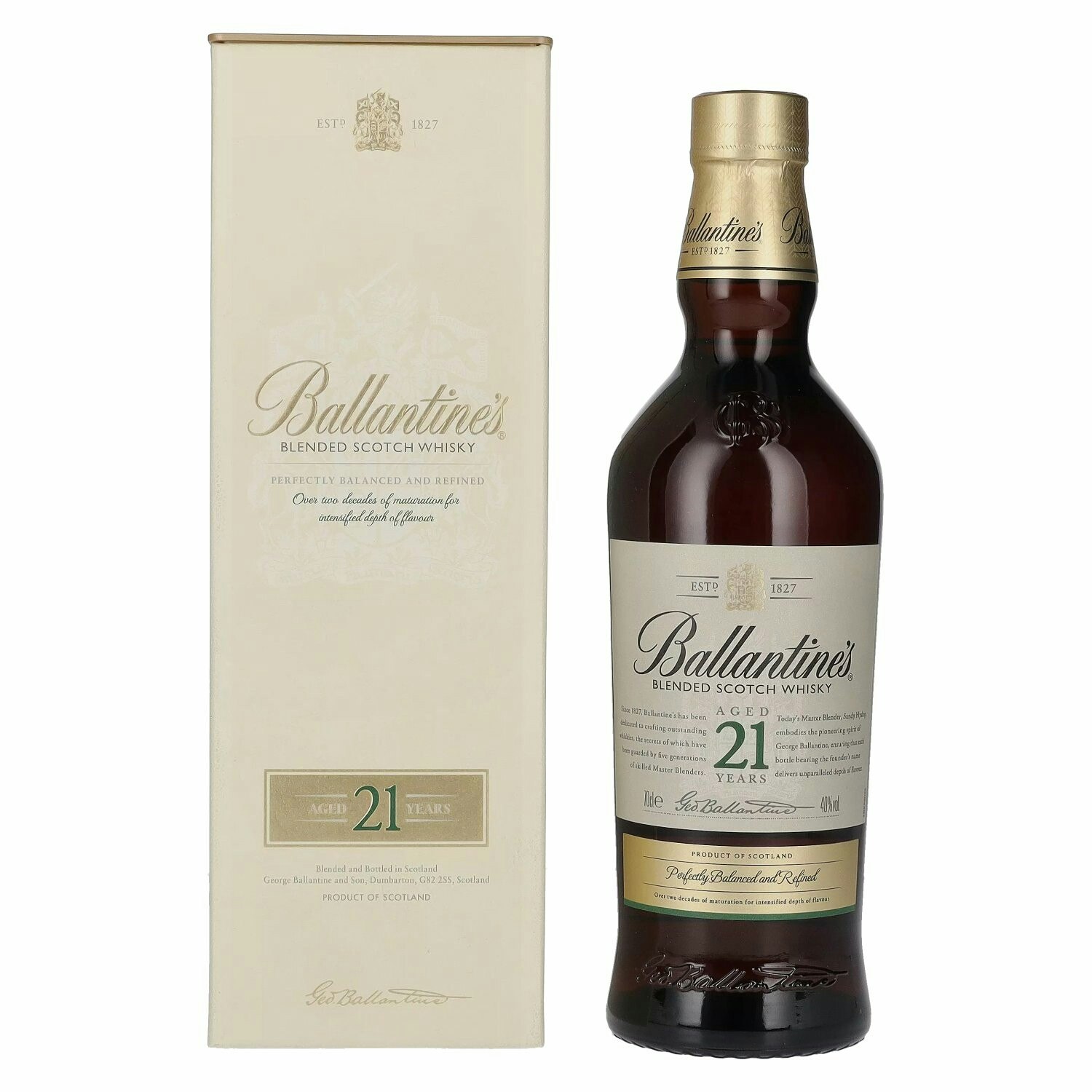 Ballantine's 21 Years Old VERY OLD Blended Scotch Whisky 40% Vol. 0,7l in Giftbox