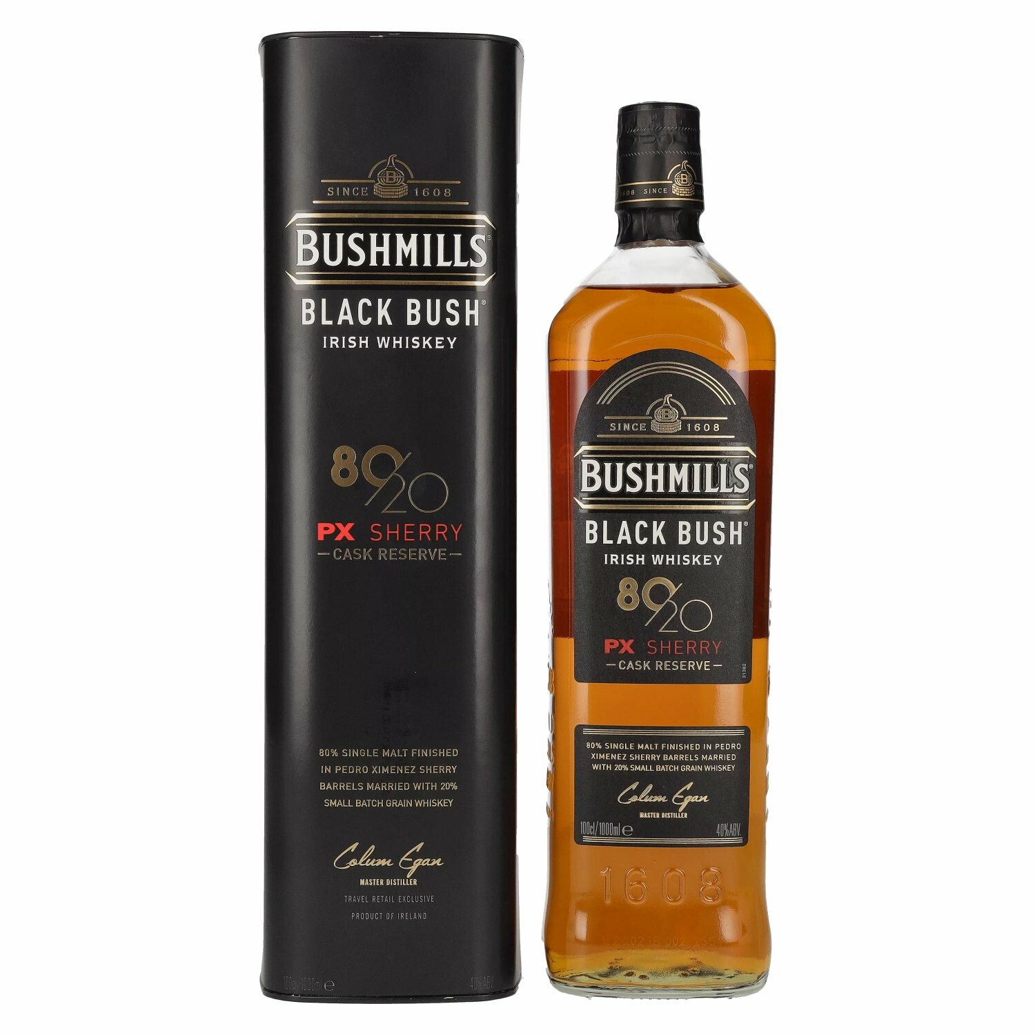 Bushmills BLACK BUSH 80/20 PX Sherry Cask Reserve Irish Whiskey 40% Vol. 1l in Giftbox
