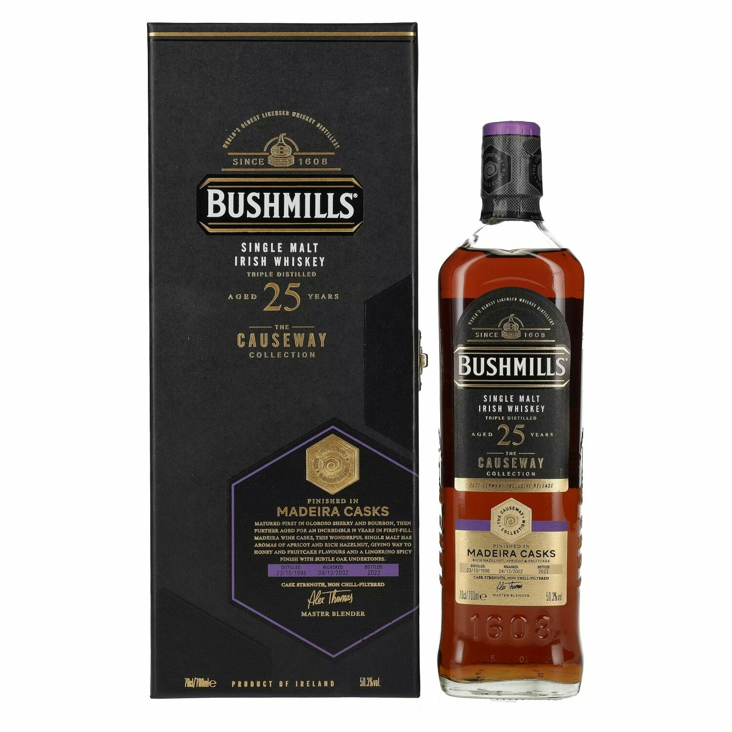 Bushmills THE CAUSEWAY COLLECTION Single Malt Madeira Casks 1996 50,3% Vol. 0,7l in Giftbox
