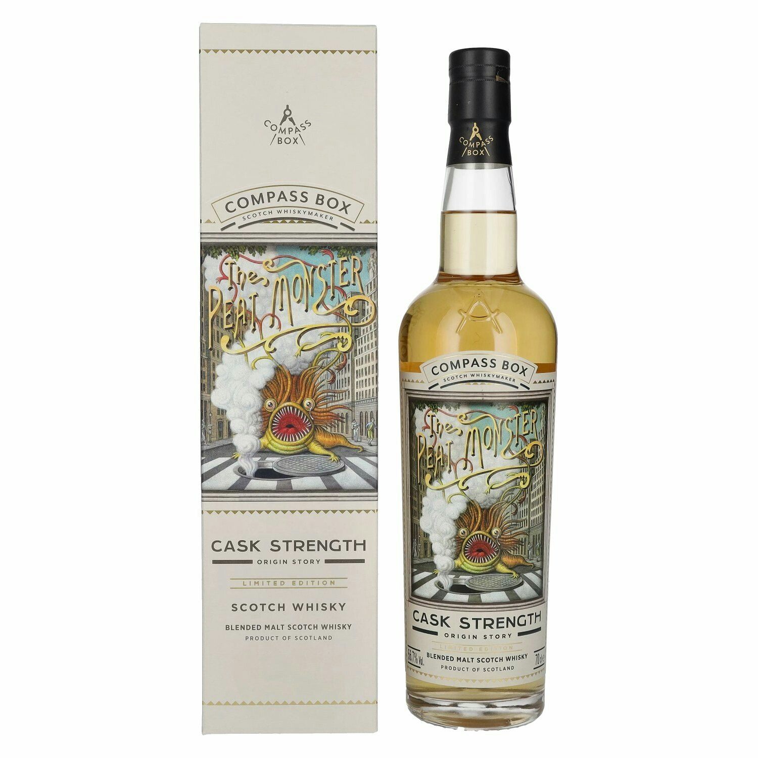 Compass Box THE PEAT MONSTER Cask Strength Blended Malt Limited Edition 56,7% Vol. 0,7l in Giftbox