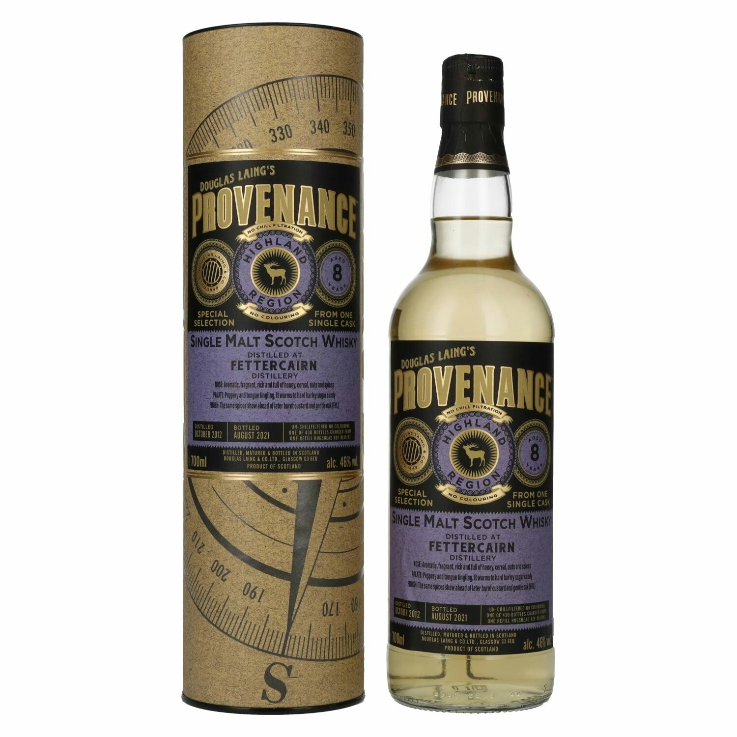 Douglas Laing PROVENANCE Fettercairn 8 Years Old Single Cask Malt 2012 46% Vol. 0,7l in Giftbox