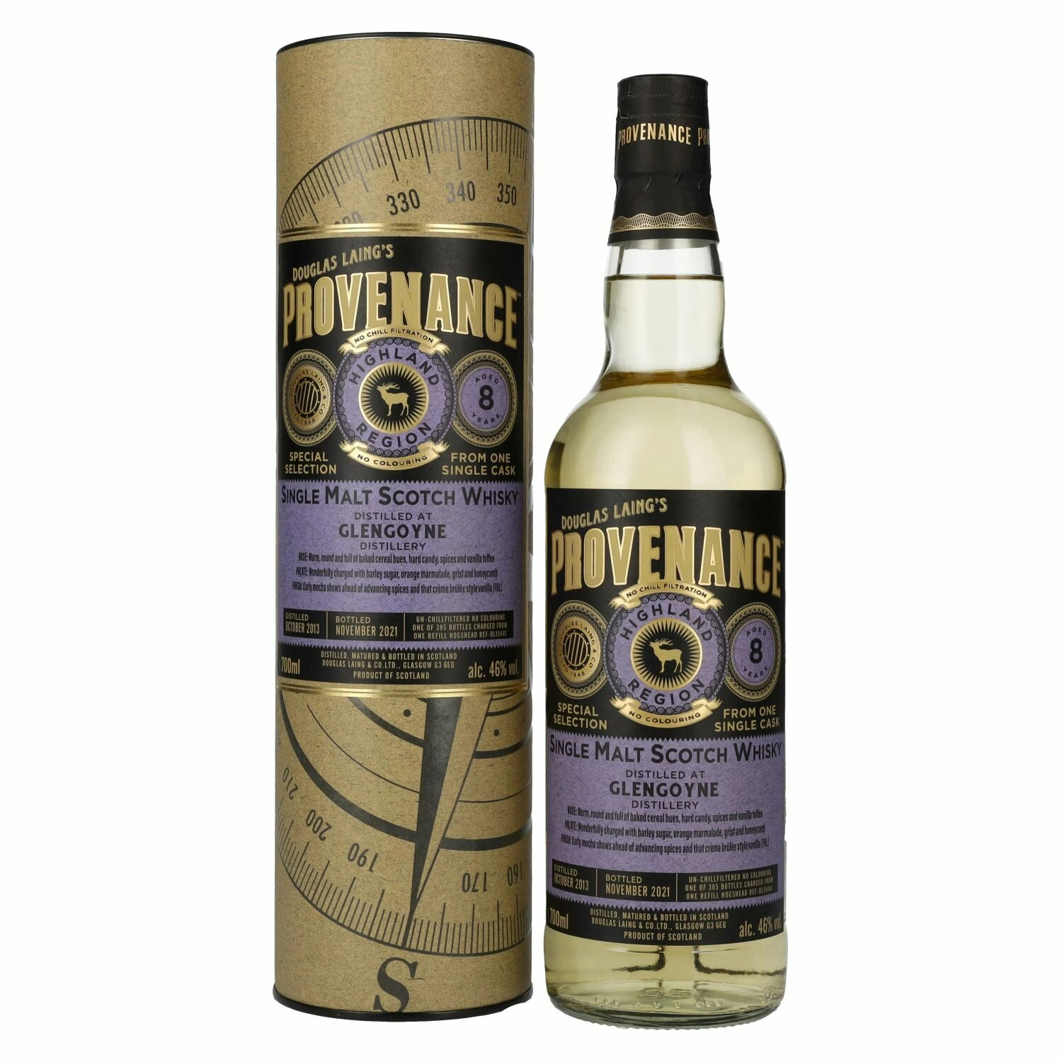 Douglas Laing PROVENANCE Glengoyne 8 Years Old Single Cask Malt 2013 46% Vol. 0,7l in Giftbox
