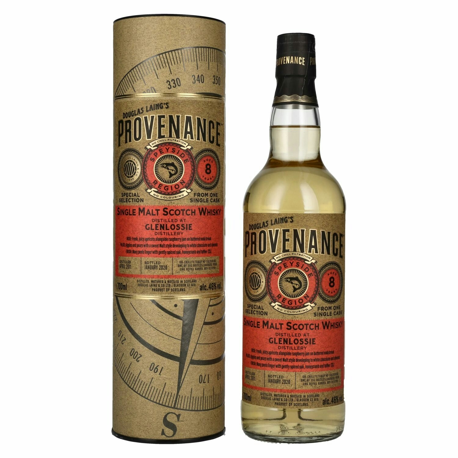 Douglas Laing PROVENANCE Glenlossie 8 Years Old Single Cask Malt 2011 46% Vol. 0,7l in Giftbox
