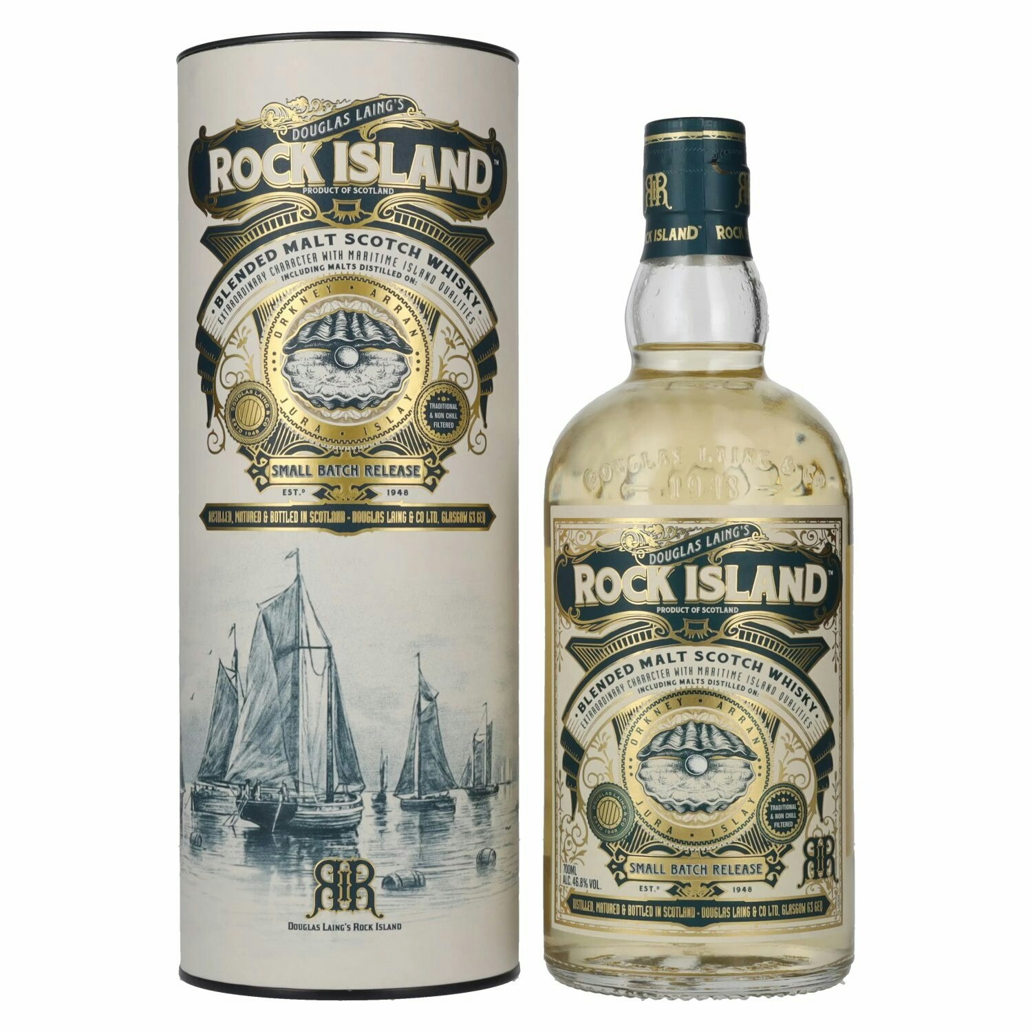 Douglas Laing ROCK ISLAND Blended Malt 46,8% Vol. 0,7l in Giftbox