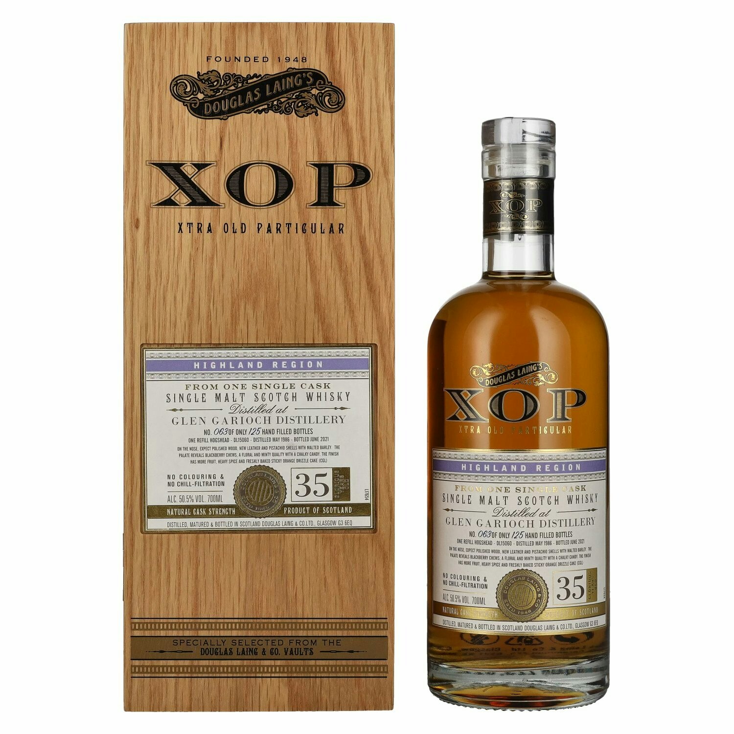 Douglas Laing XOP Glen Garioch 35 Years Old Single Cask Malt 1986 50,5% Vol. 0,7l in Holzkiste