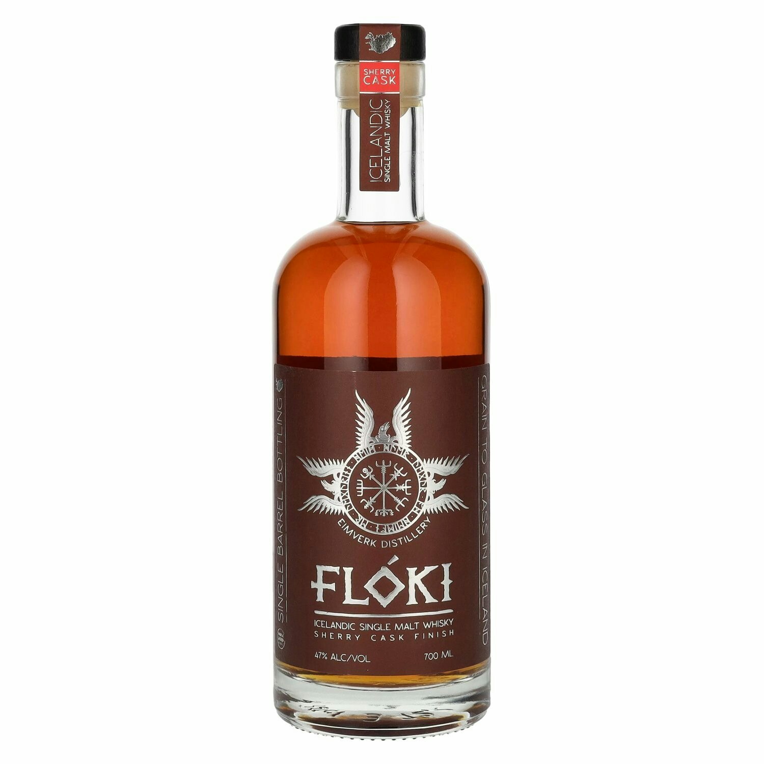 Flóki Icelandic 3 Years Old Single Malt Whisky SHERRY CASK FINISH 47% Vol. 0,7l