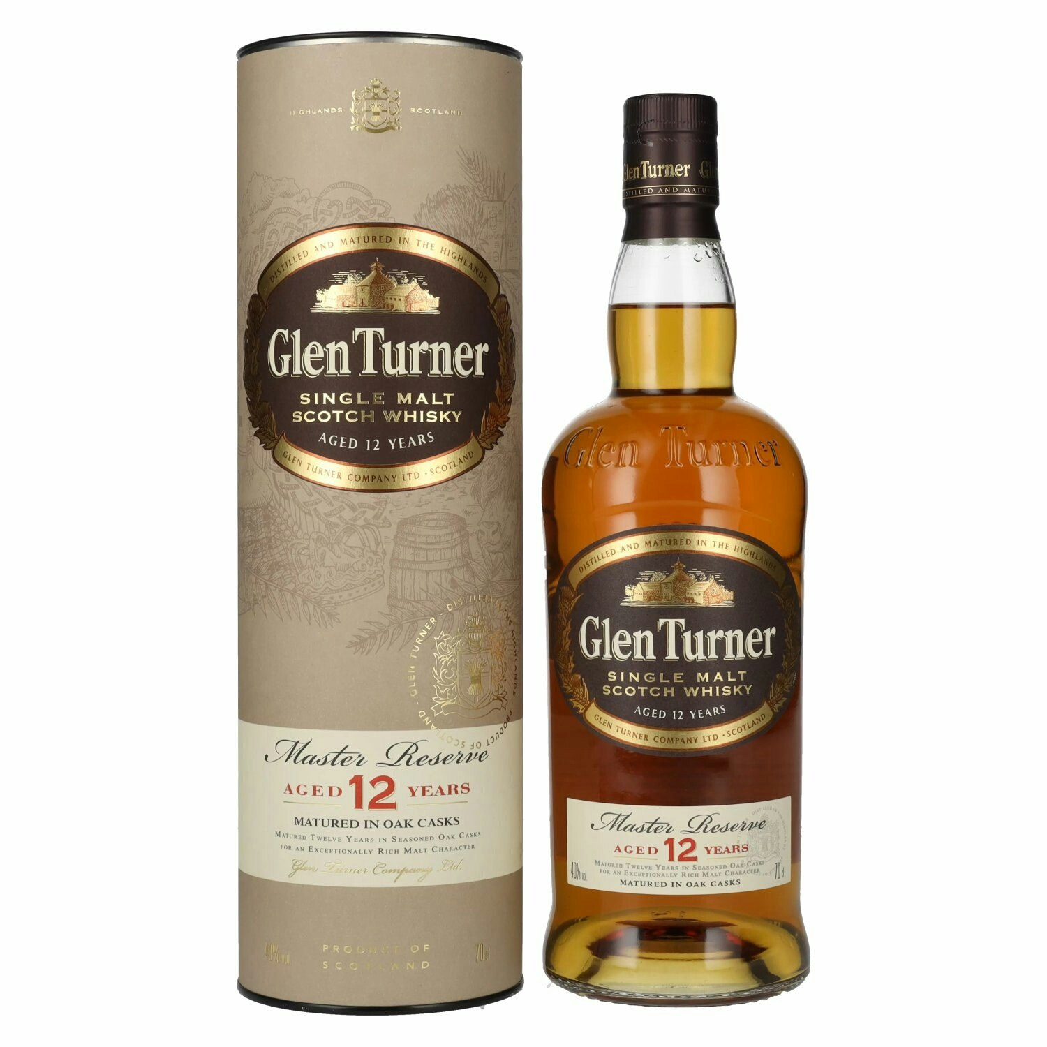 Glen Turner 12 Years Old Master Legend Single Malt Scotch Whisky 40% Vol. 0,7l in Giftbox