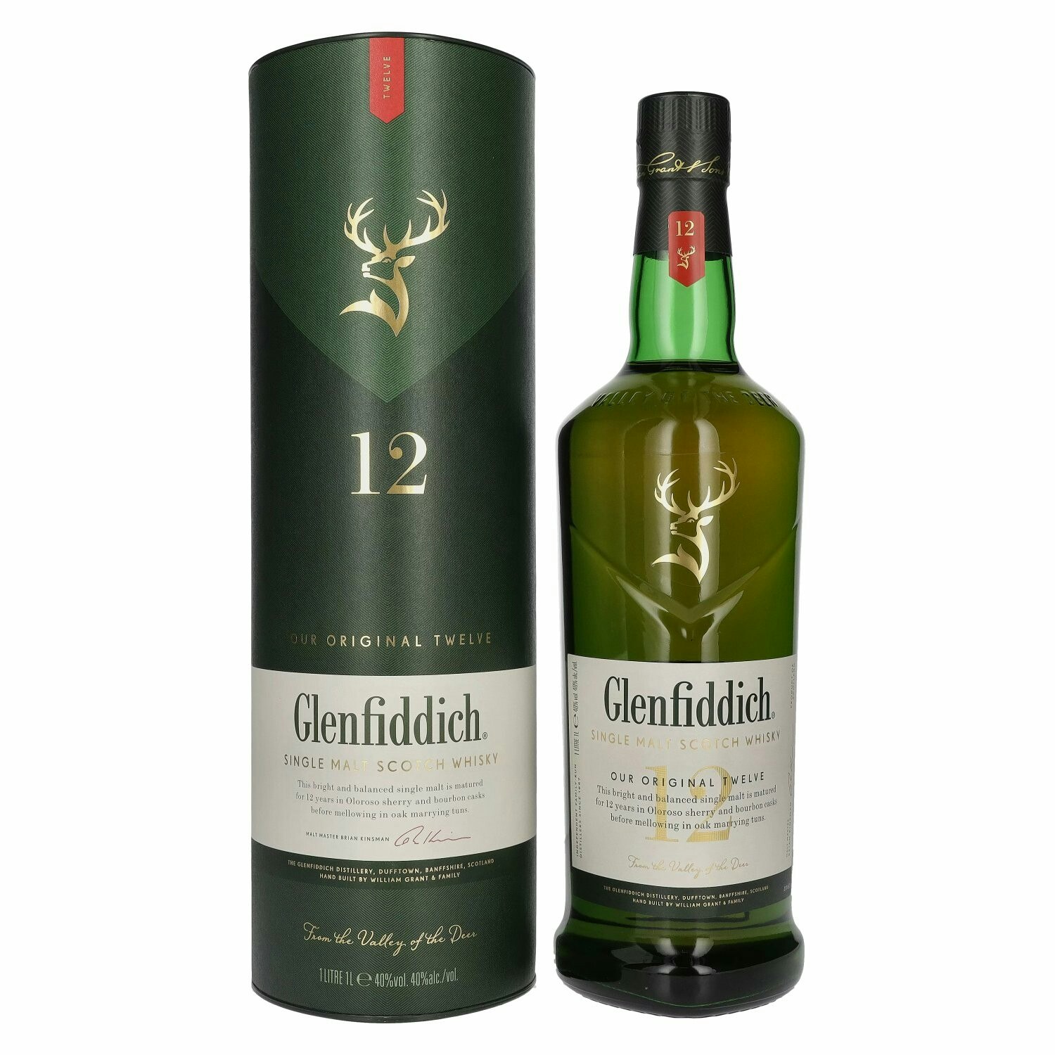 Glenfiddich 12 Years Old Single Malt Scotch Whisky 40% Vol. 1l in Giftbox