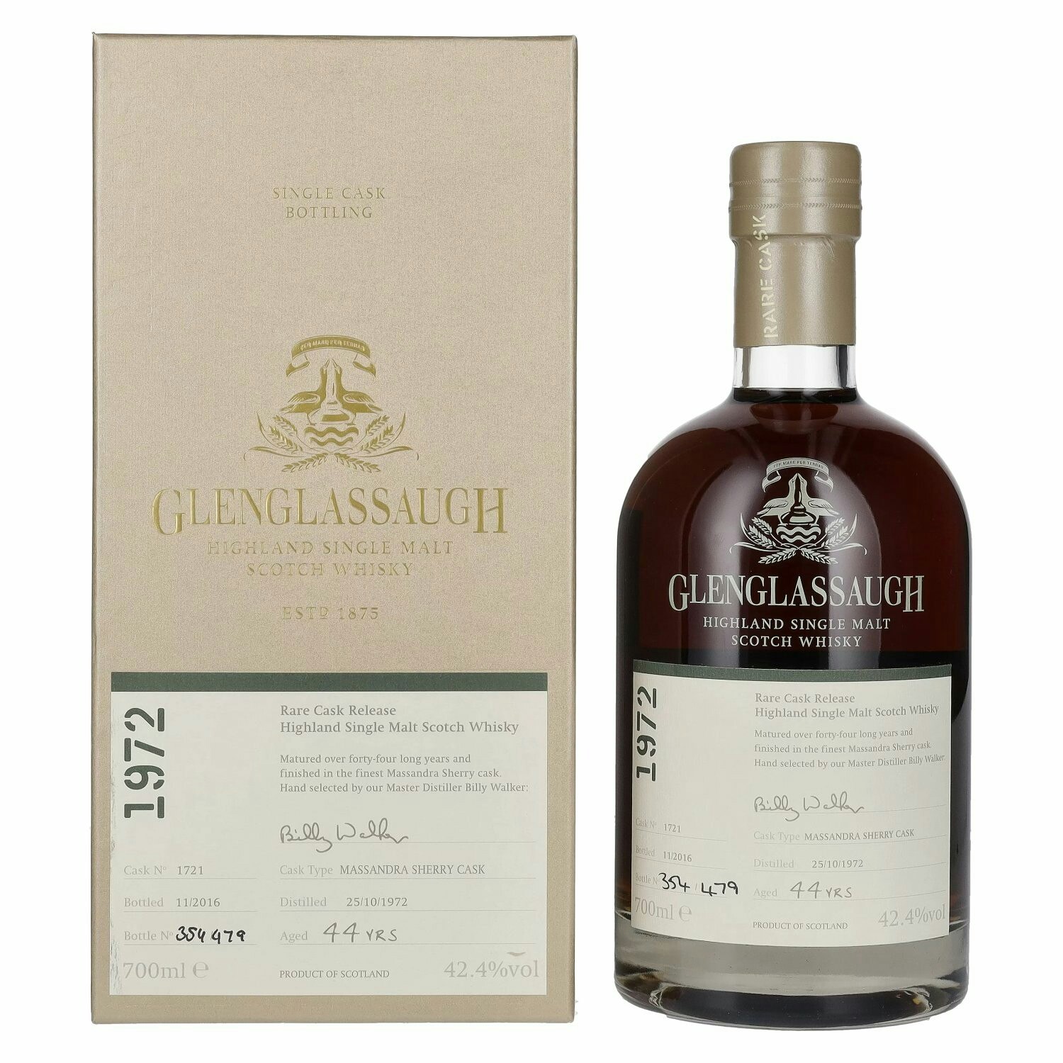 Glenglassaugh 44 Years Old RARE CASK RELEASE Highland Single Malt 1972 42,4% Vol. 0,7l in Giftbox