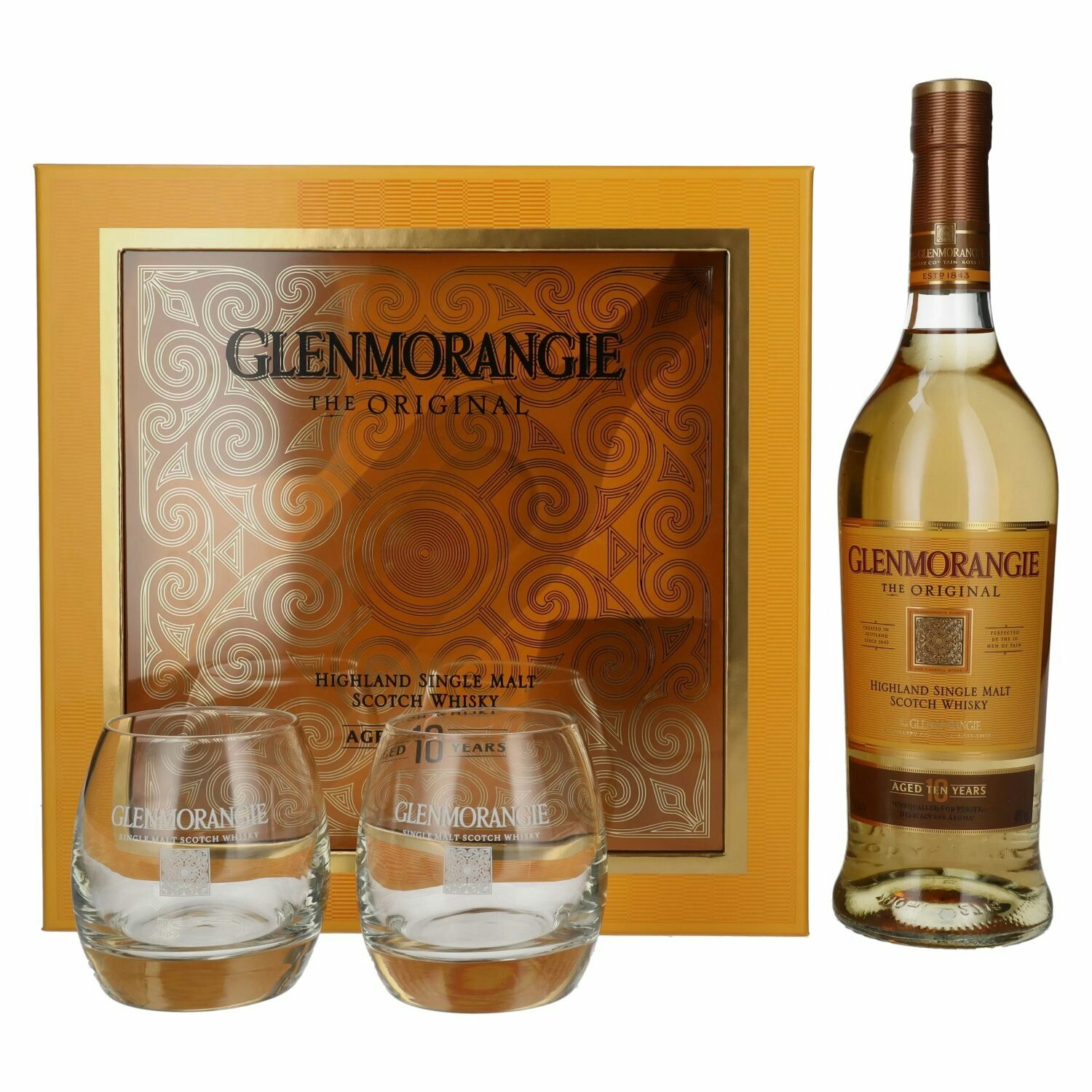 Glenmorangie THE ORIGINAL 10 Years Old Highland Single Malt 40% Vol. 0,7l in Giftbox with 2 glasses