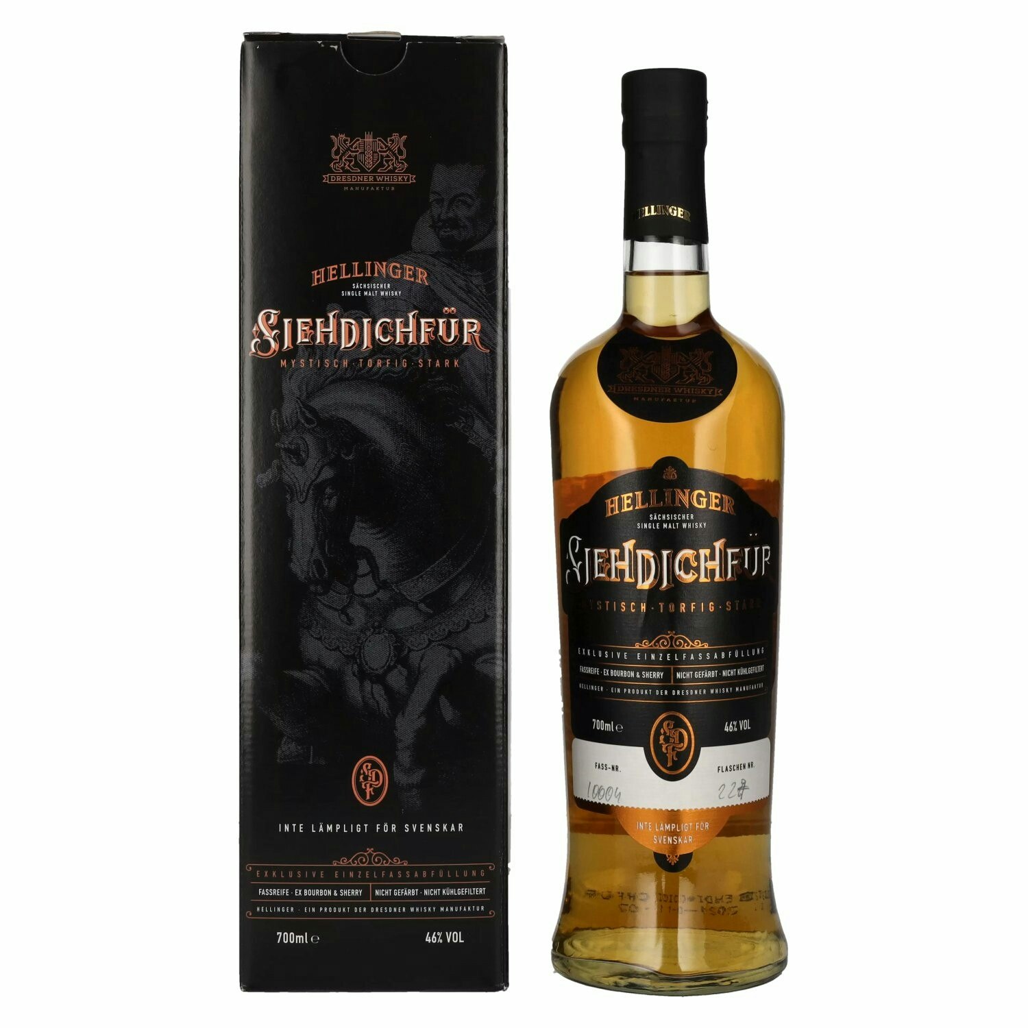 Hellinger SIEHDICHFÜR Sächsischer Single Malt Whisky 46% Vol. 0,7l in Giftbox