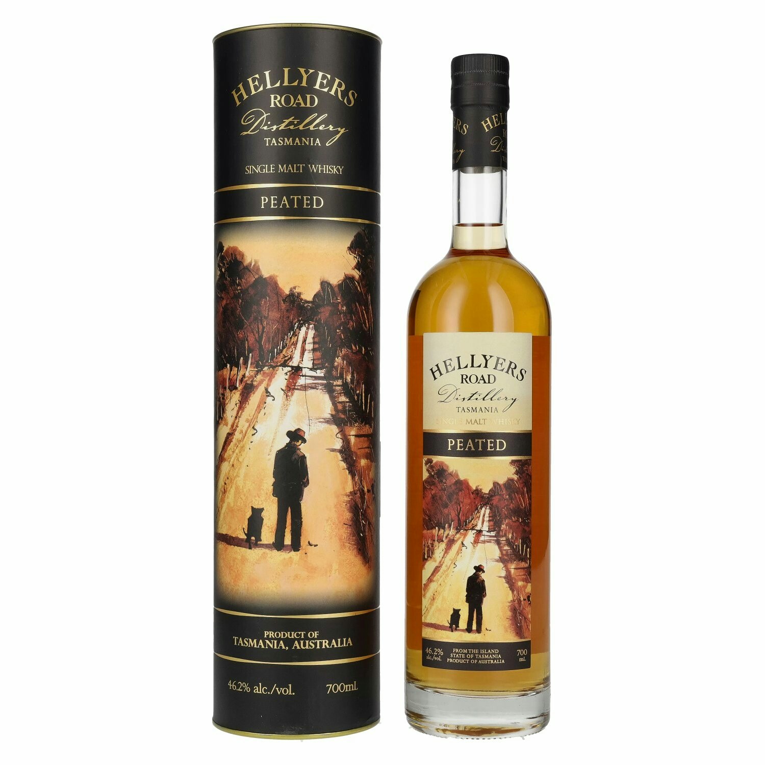 Hellyers Road Tasmania Single Malt Whisky PEATED 46,2% Vol. 0,7l in Giftbox