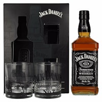 Jack Daniel's Tennessee Whiskey 40% Vol. 0,7l in Giftbox with 2 Rocks glasses