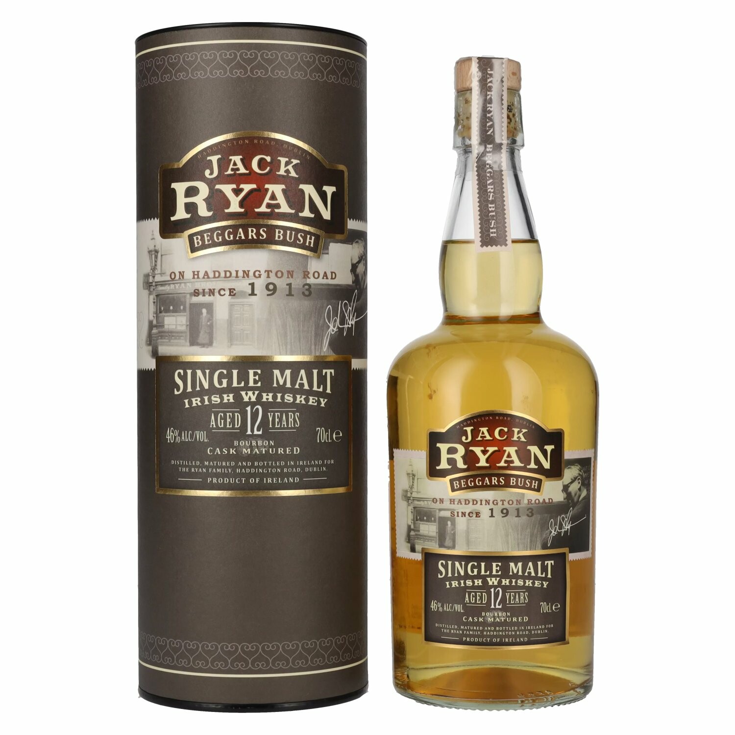 Jack Ryan BEGGARS BUSH 12 Years Old Irish Single Malt Bourbon Cask 46% Vol. 0,7l in Giftbox