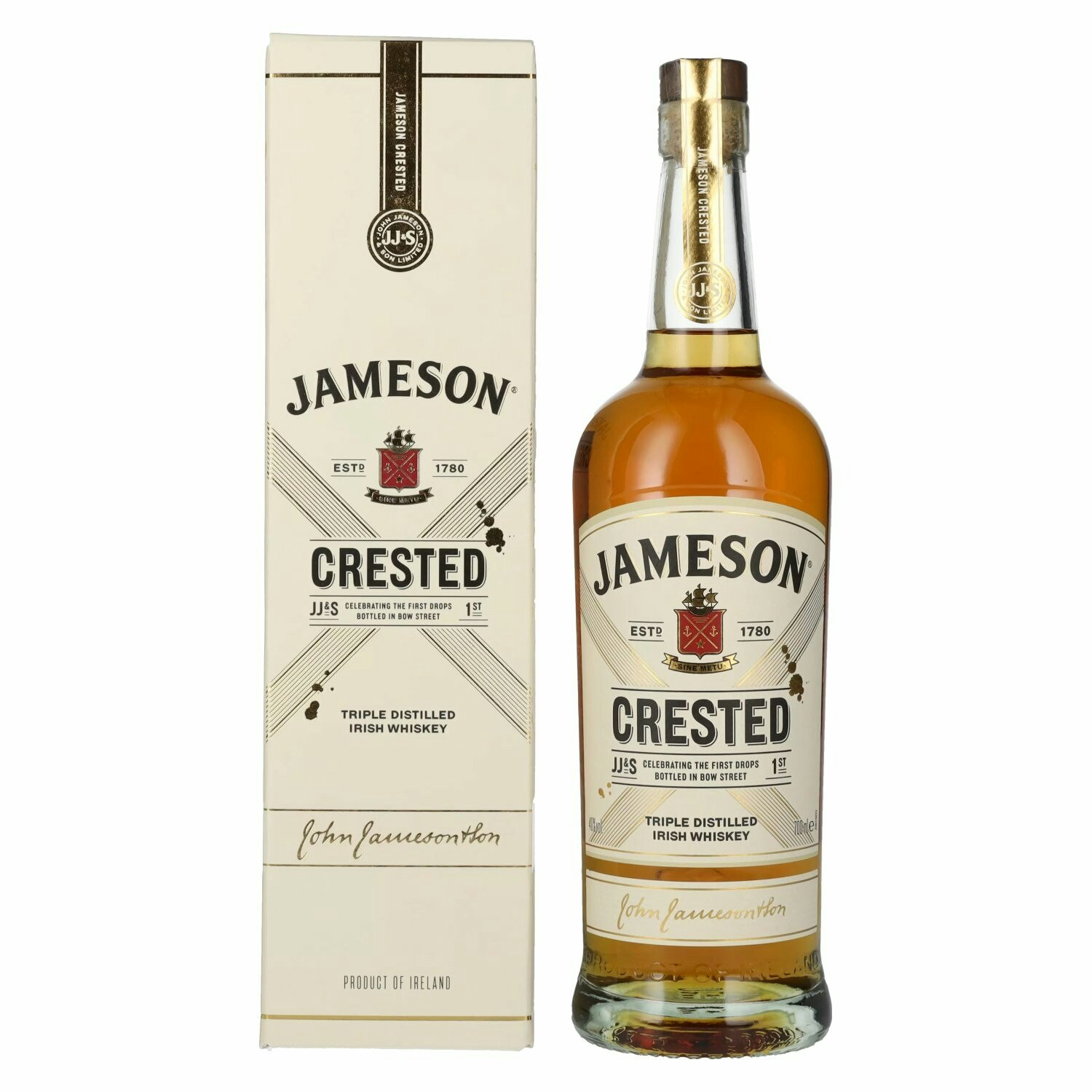 Jameson CRESTED Triple Distilled Irish Whiskey 40% Vol. 0,7l in Giftbox