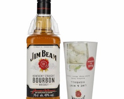 Jim Beam Kentucky Straight Bourbon Whiskey 40% Vol. 0,7l with Highball glass