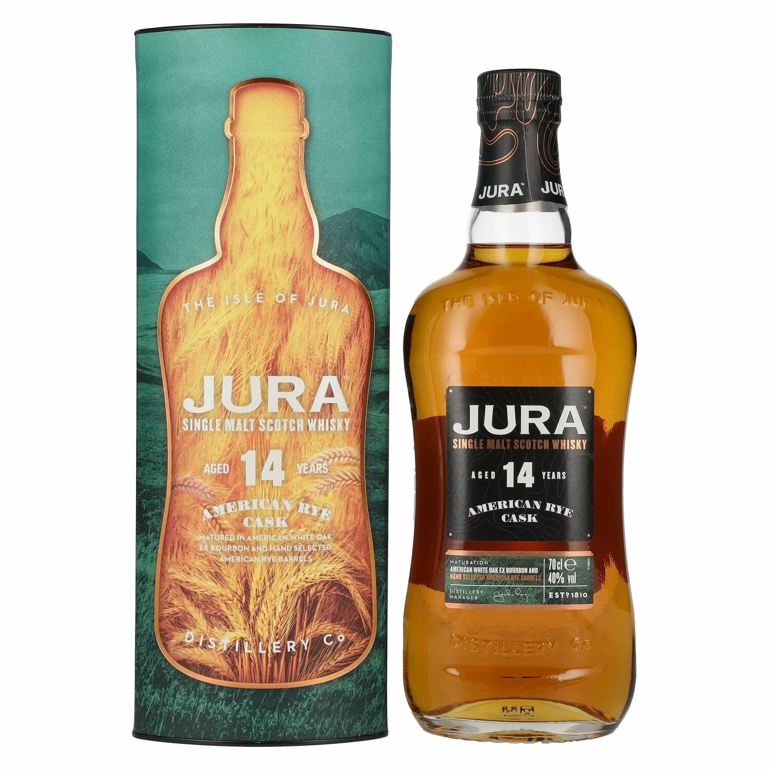 Jura 14 Years Old American Rye Cask Single Malt Scotch Whisky 40% Vol. 0,7l in Giftbox