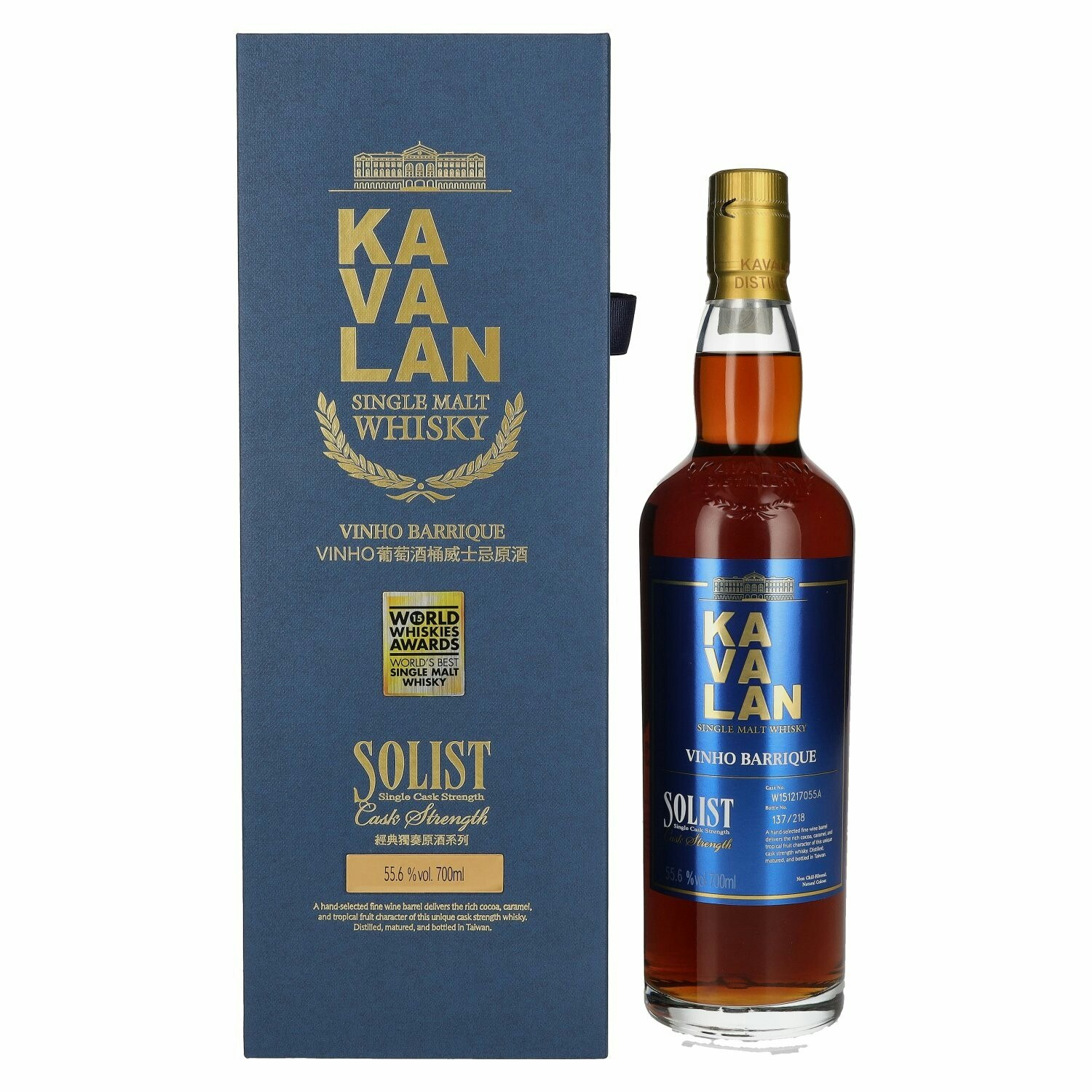 Kavalan SOLIST Vinho Barrique Cask 55,6% Vol. 0,7l in Giftbox