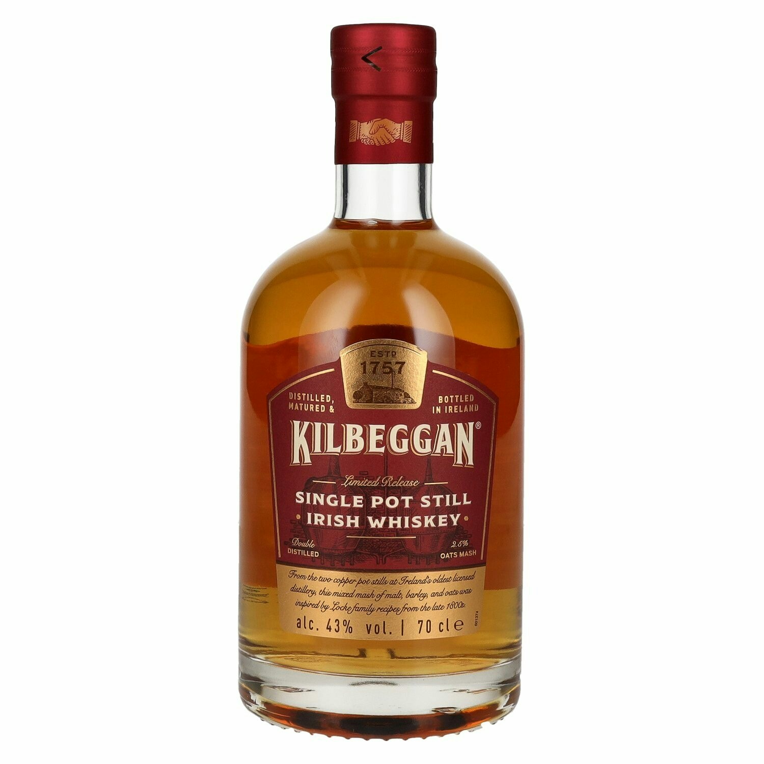 Kilbeggan SINGLE POT STILL Irish Whiskey 43% Vol. 0,7l