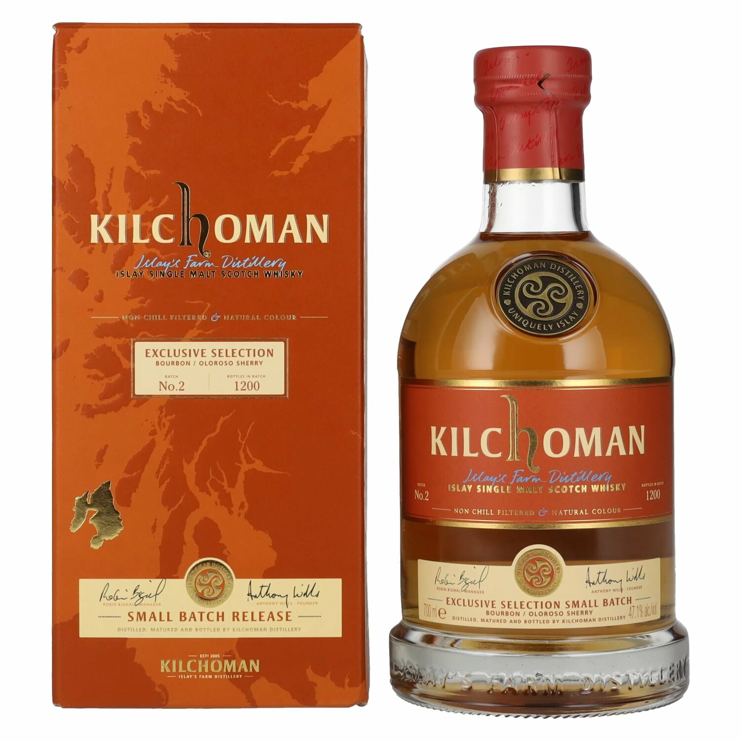 Kilchoman Islay Single Malt Whisky Bourbon/Oloroso Sherry SMALL BATCH 2 47,1% Vol. 0,7l in Giftbox