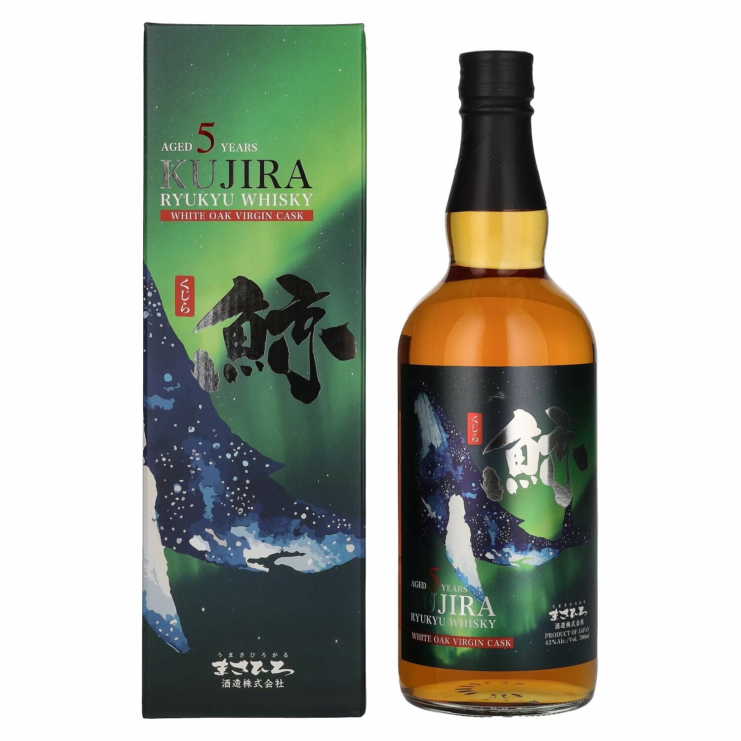 Kujira Ryukyu 5 Years Old WHITE OAK VIRGIN CASK Whisky 43% Vol. 0,7l in Giftbox