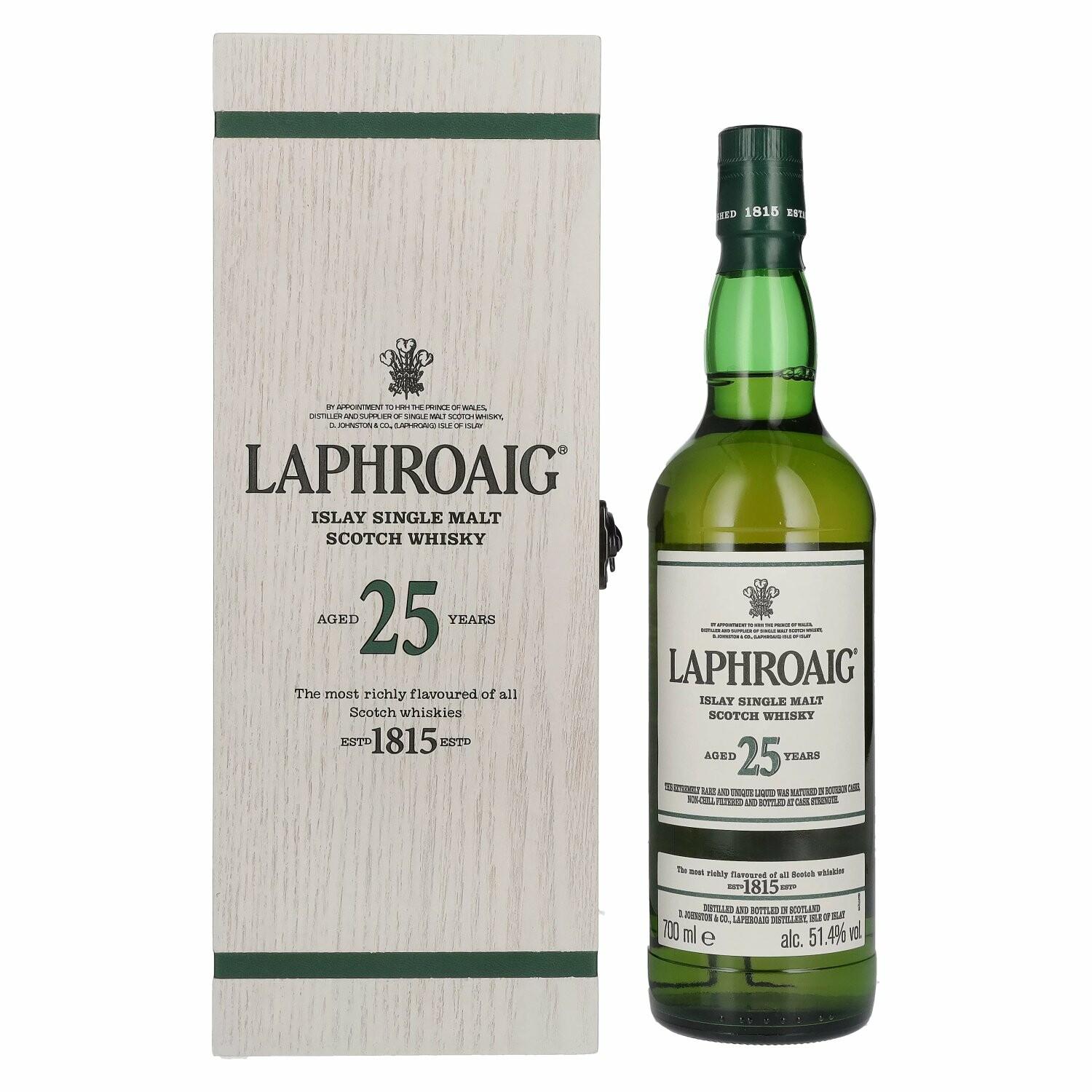 Laphroaig 25 Years Old Islay Single Malt Scotch Whisky 2019 51,4% Vol. 0,7l in Holzkiste