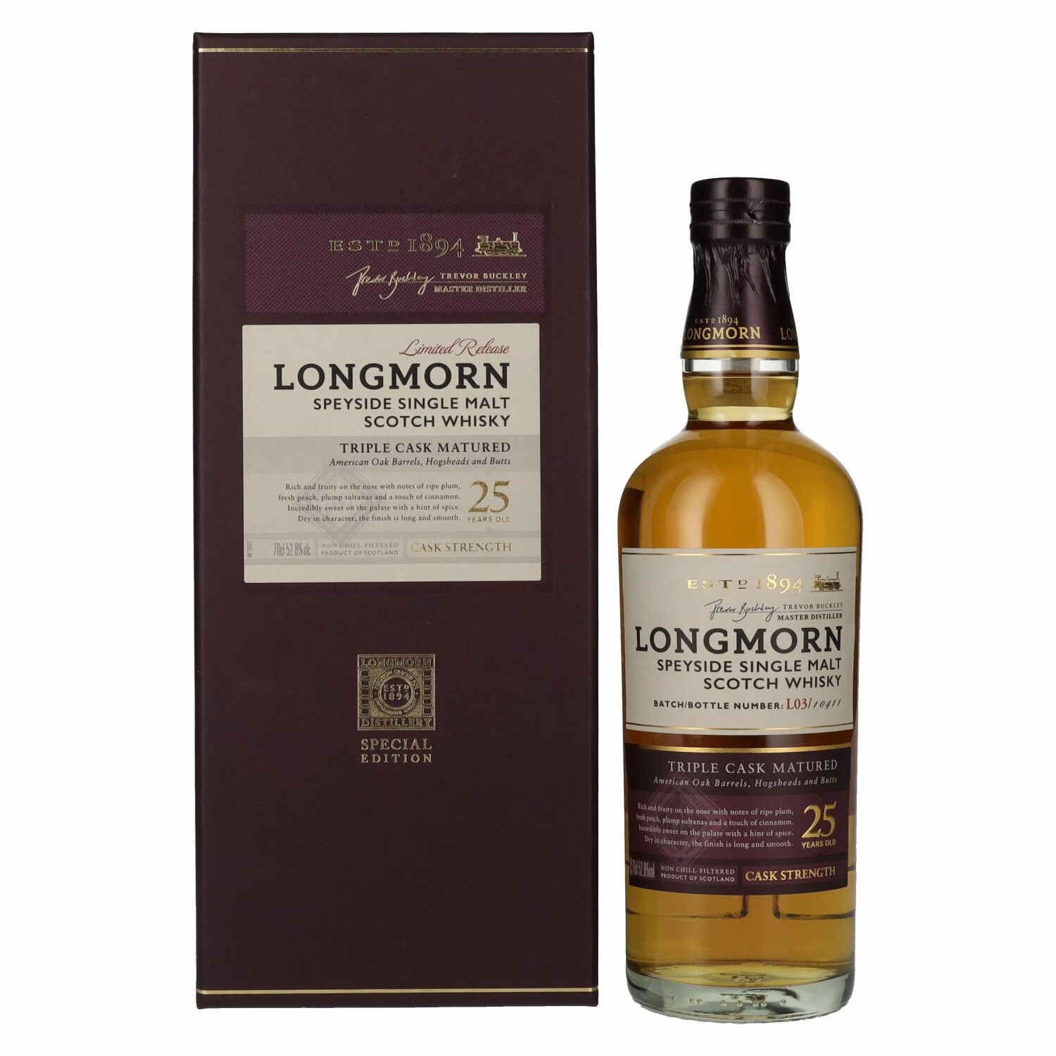 Longmorn 25 Years Old Speyside Single Malt Scotch Whisky 52,8% Vol. 0,7l in Giftbox