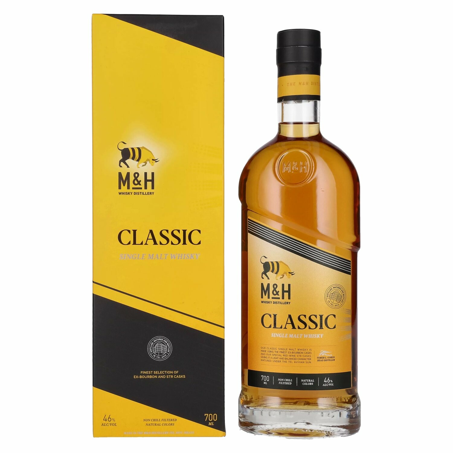 M&H Classic Single Malt Whisky 46% Vol. 0,7l in Giftbox