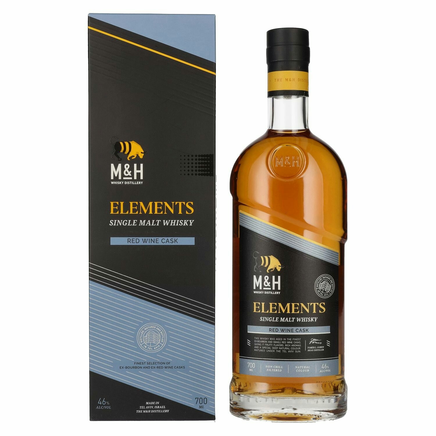 M&H ELEMENTS Red Wine Cask Single Malt Whisky 46% Vol. 0,7l in Giftbox