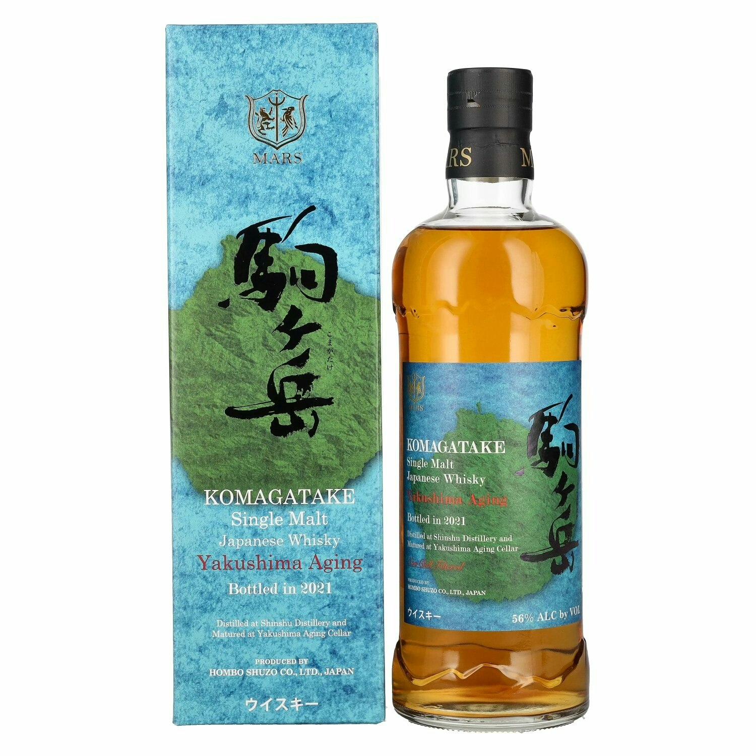 Mars KOMAGATAKE Single Malt Japanese Whisky YAKUSHIMA AGING 2021 56% Vol. 0,7l in Giftbox