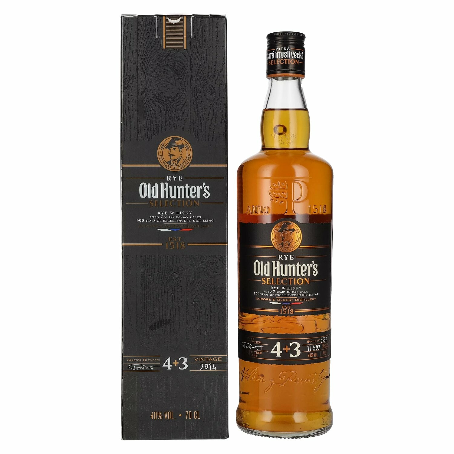 Old Hunter's 7 Years Old SELECTION Rye Whisky 2014 40% Vol. 0,7l in Giftbox