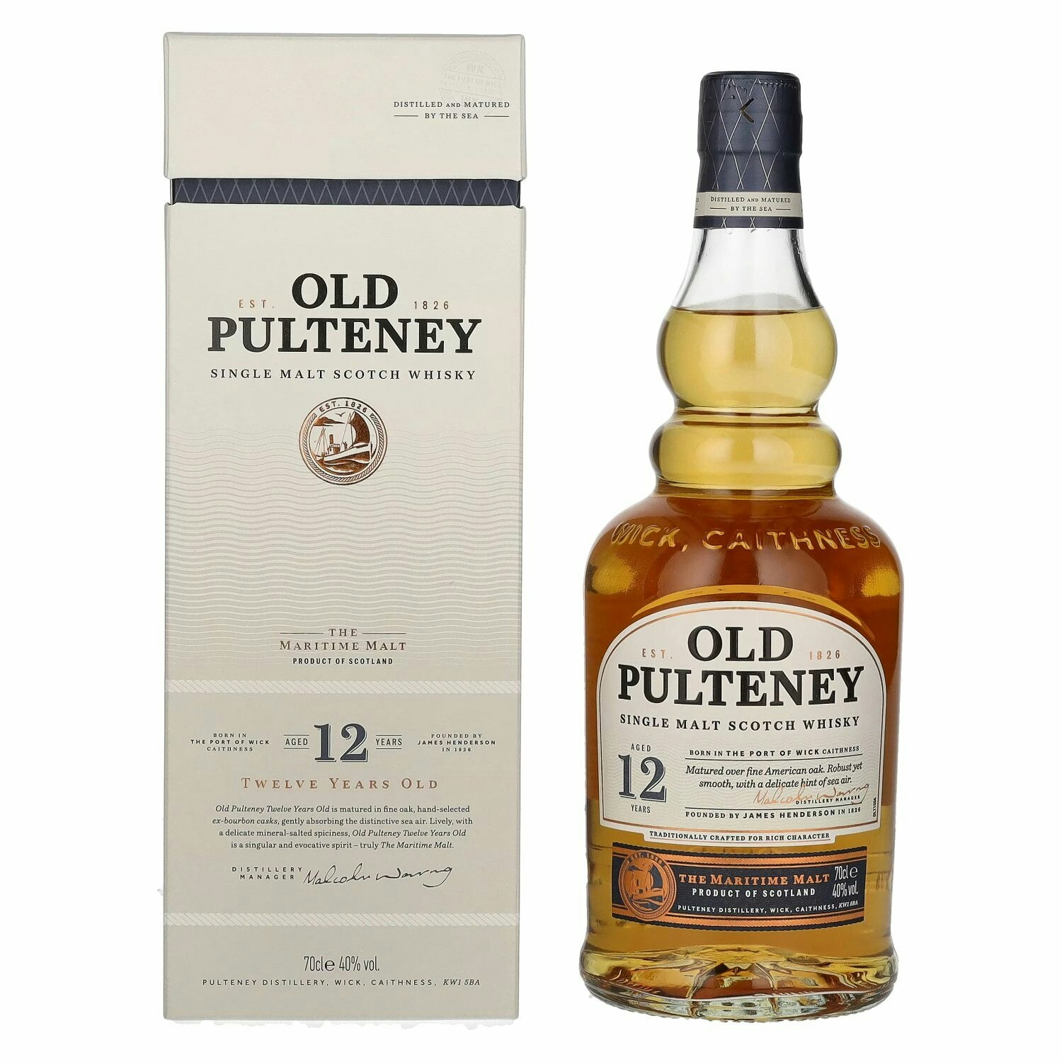 Old Pulteney 12 Years Old Single Malt Scotch Whisky 40% Vol. 0,7l in Giftbox