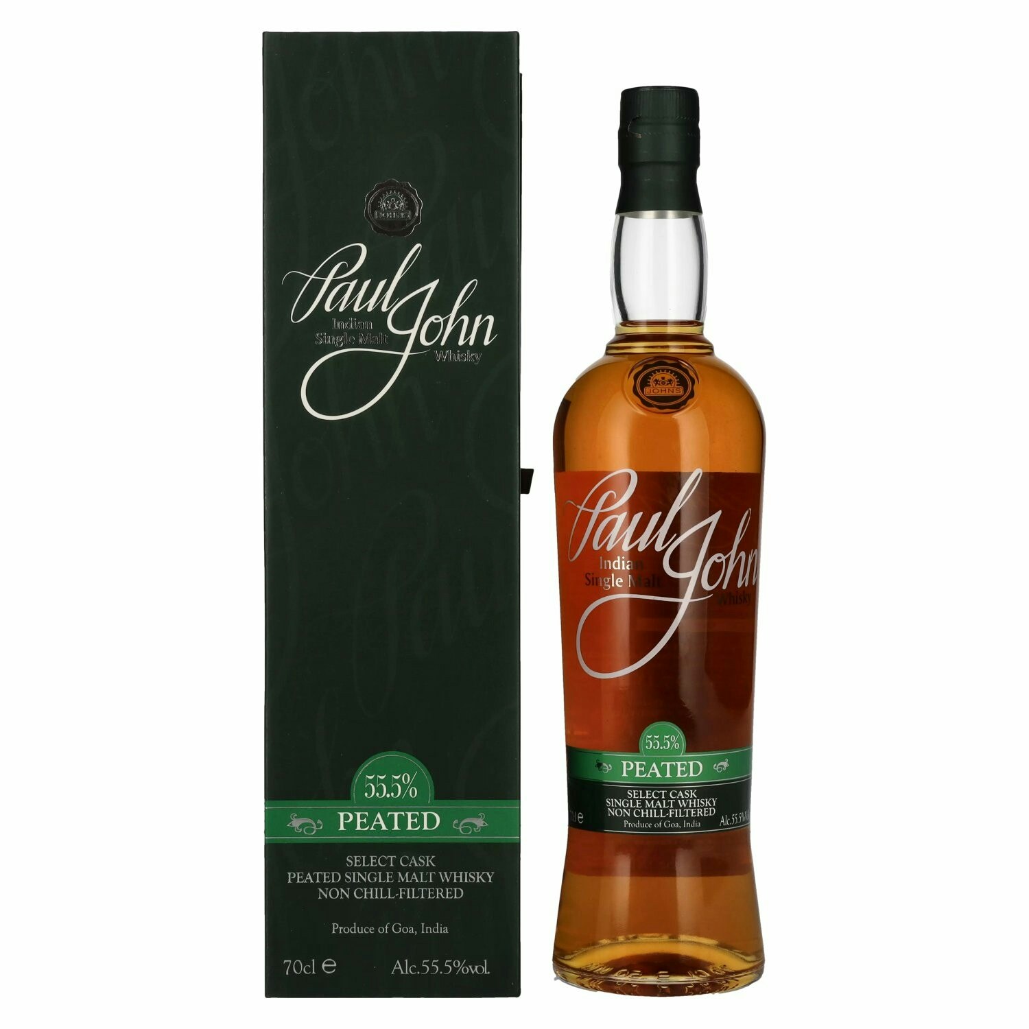 Paul John PEATED SELECT CASK Indian Single Malt Whisky 55,5% Vol. 0,7l in Giftbox