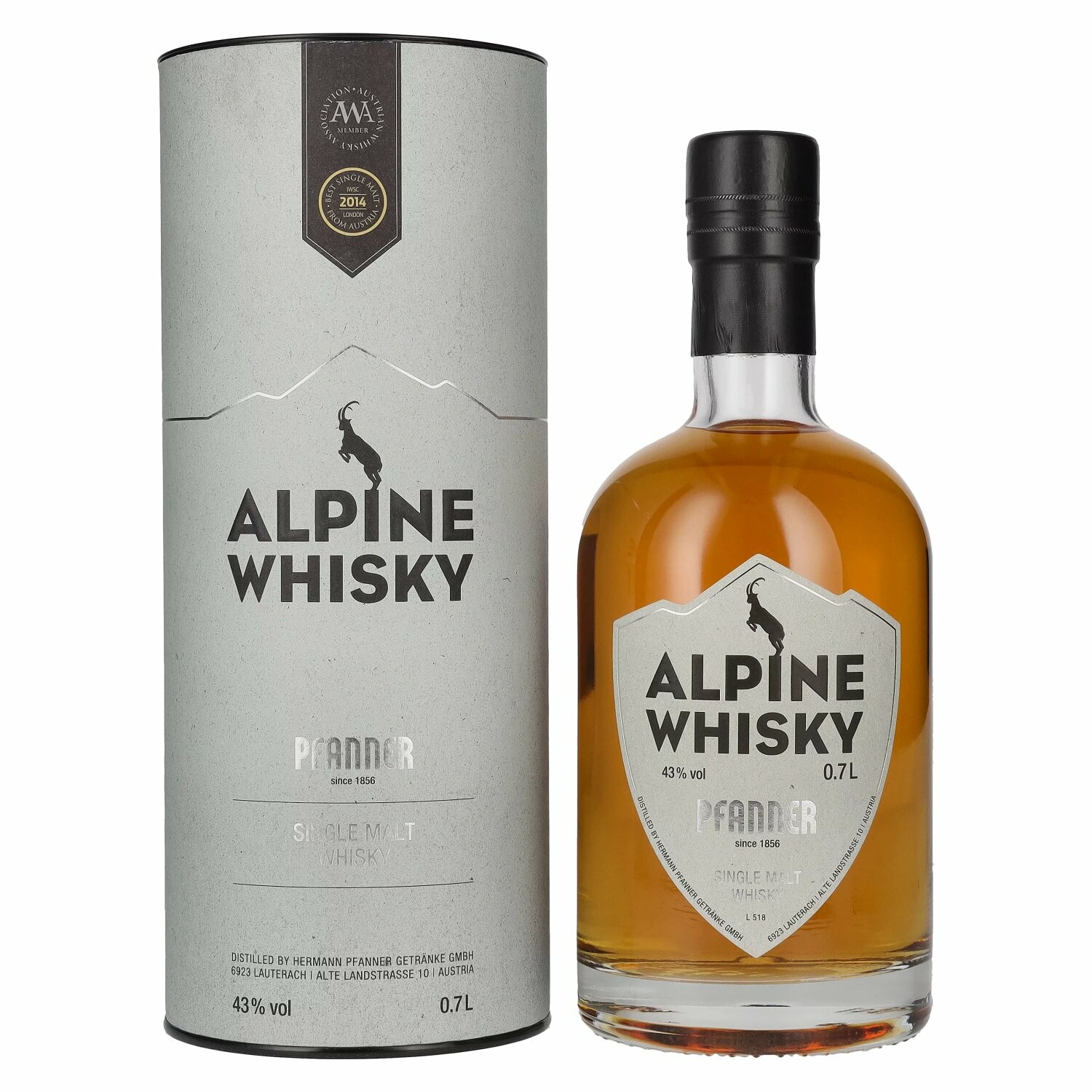 Pfanner Alpine Single Malt Whisky 43% Vol. 0,7l in Giftbox