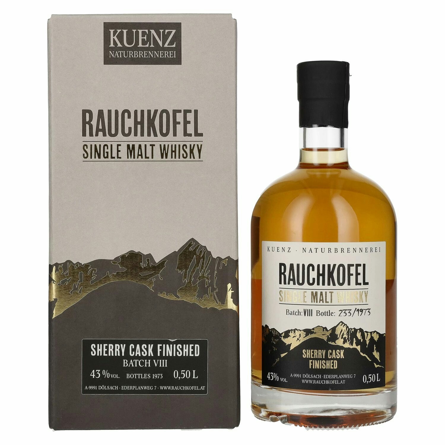 Rauchkofel Single Malt Whisky Sherry Cask Finished 43% Vol. 0,5l in Giftbox