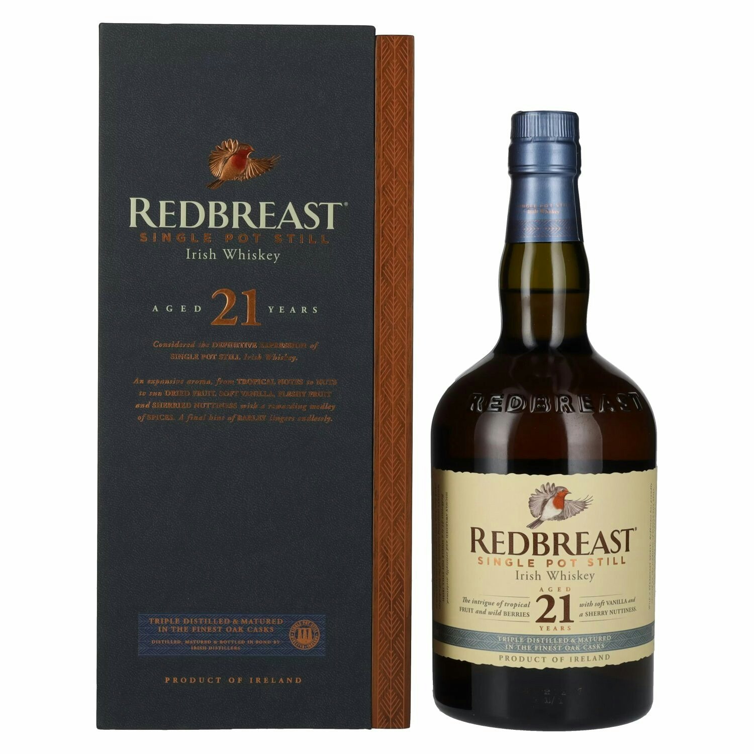 Redbreast 21 Years Old Single Pot Still Irish Whiskey 46% Vol. 0,7l in Holzkiste