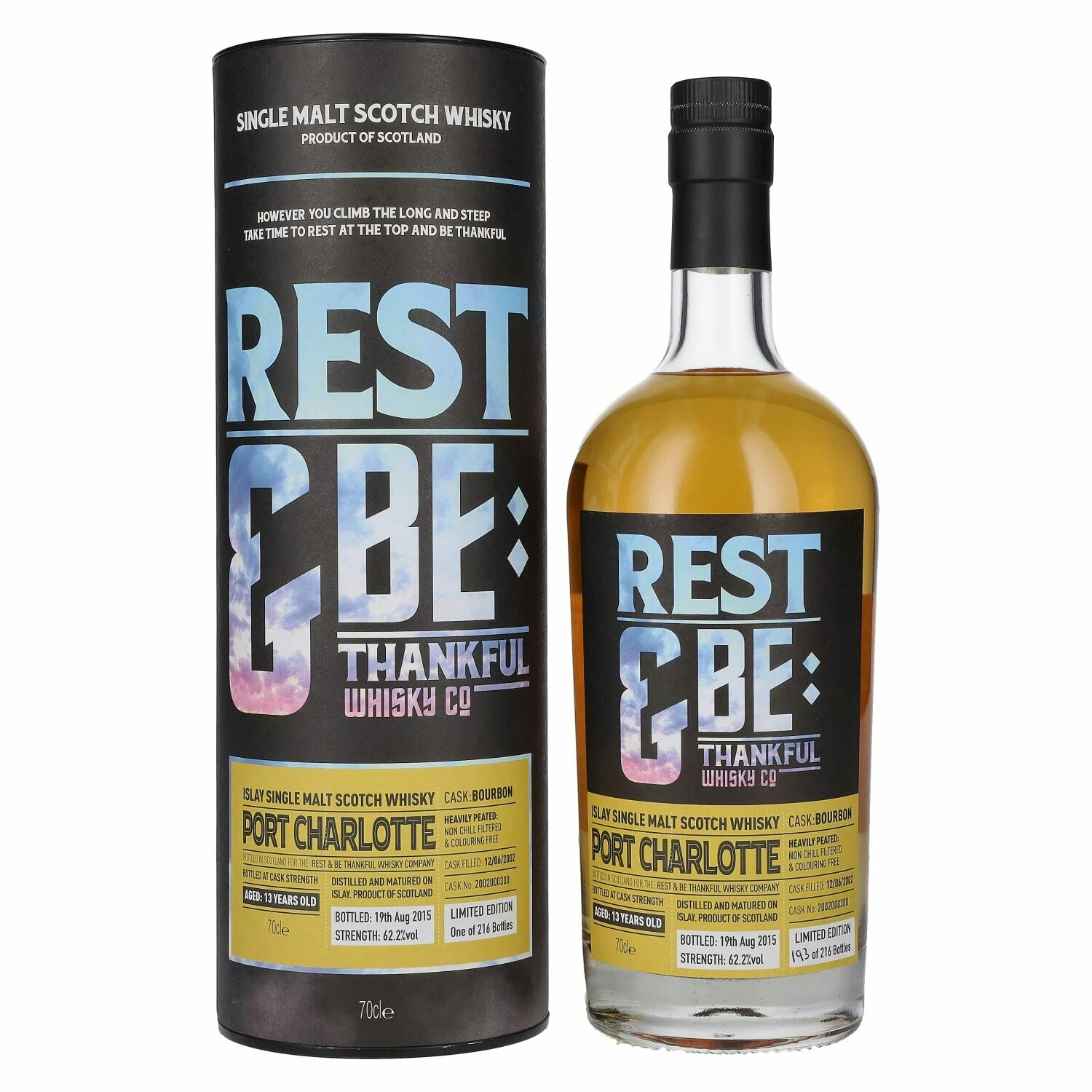 Rest & Be Thankful Port Charlotte 13 Years Old Bourbon Cask Limited Edition 62,2% Vol. 0,7l in Giftbox