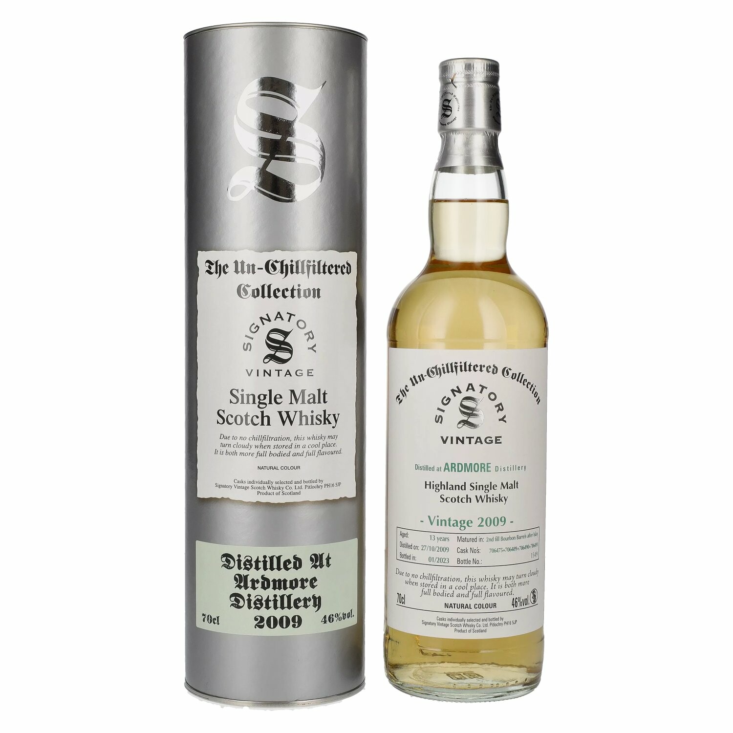 Signatory Vintage ARDMORE 13 Years Old The Un-Chillfiltered 2009 46% Vol. 0,7l in Giftbox