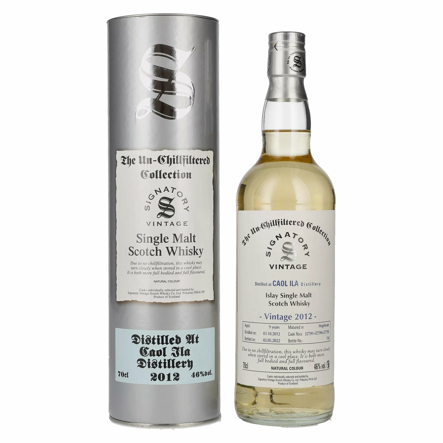 Signatory Vintage CAOL ILA 9 Years Old The Un-Chillfiltered Vintage 2012 46% Vol. 0,7l in Giftbox