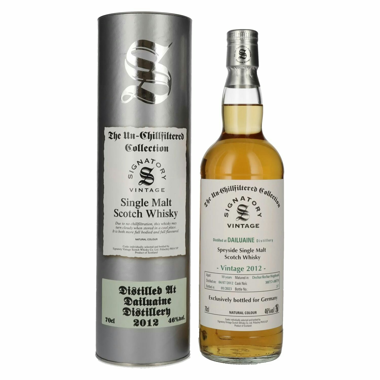 Signatory Vintage DAILUAINE 10 Years Old The Un-Chillfiltered Exclusively Germany 2012 46% Vol. 0,7l in Giftbox