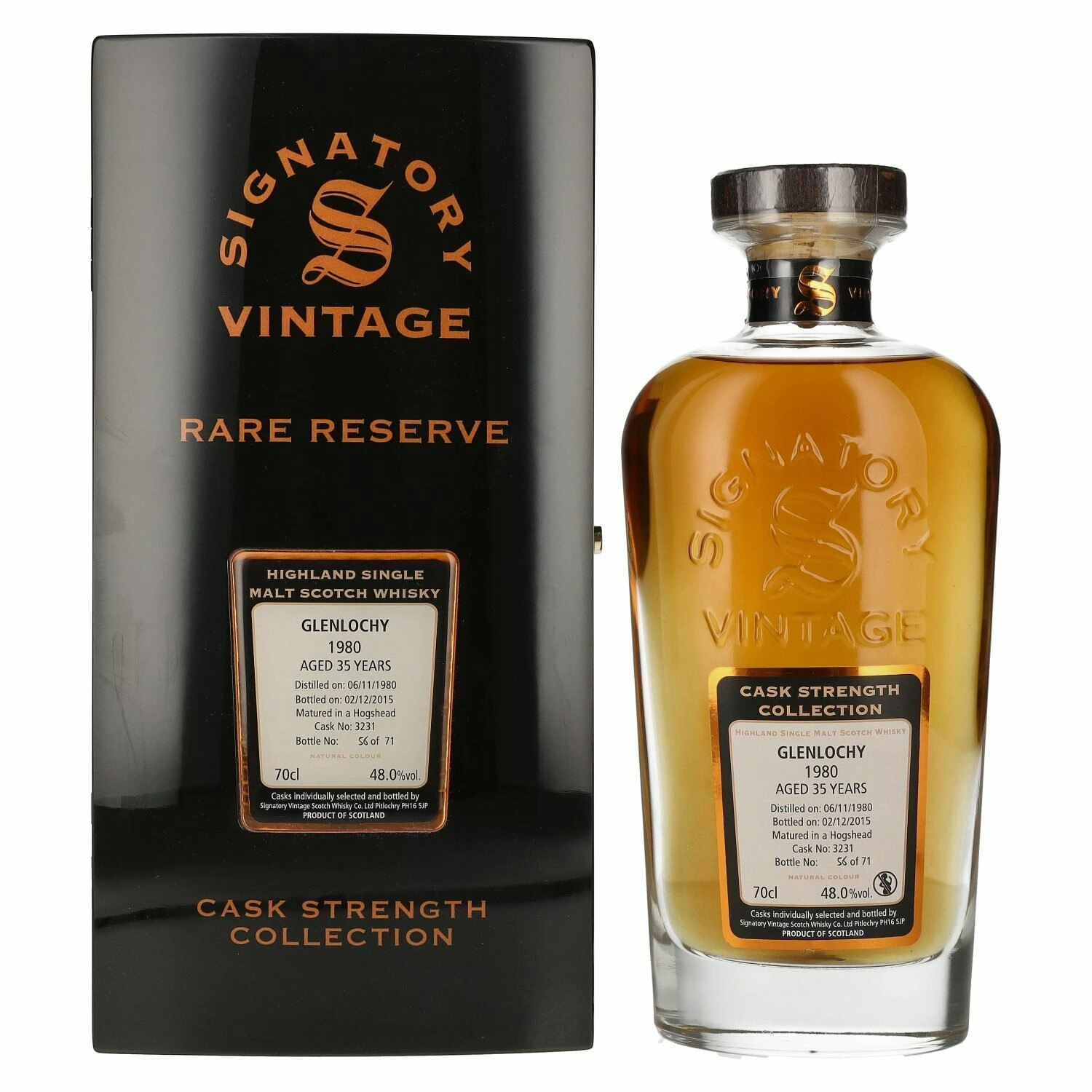 Signatory Vintage Glenlochy RARE RESERVE 35 Years Old Cask Strength 1980 48% Vol. 0,7l in Holzkiste