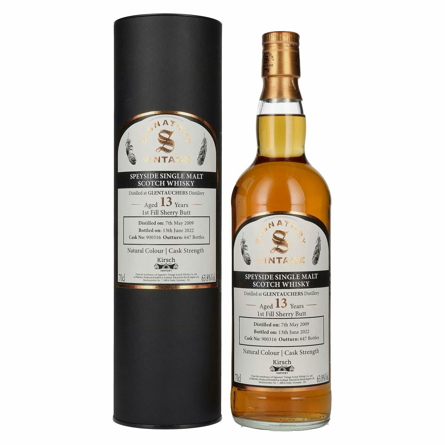 Signatory Vintage GLENTAUCHERS 13 Years Old Cask Strength Whisky 2009 63,8% Vol. 0,7l in Giftbox