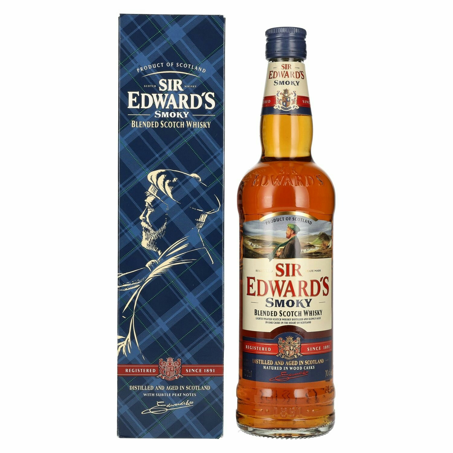 Sir Edward's SMOKY Blended Scotch Whisky 40% Vol. 0,7l in Giftbox