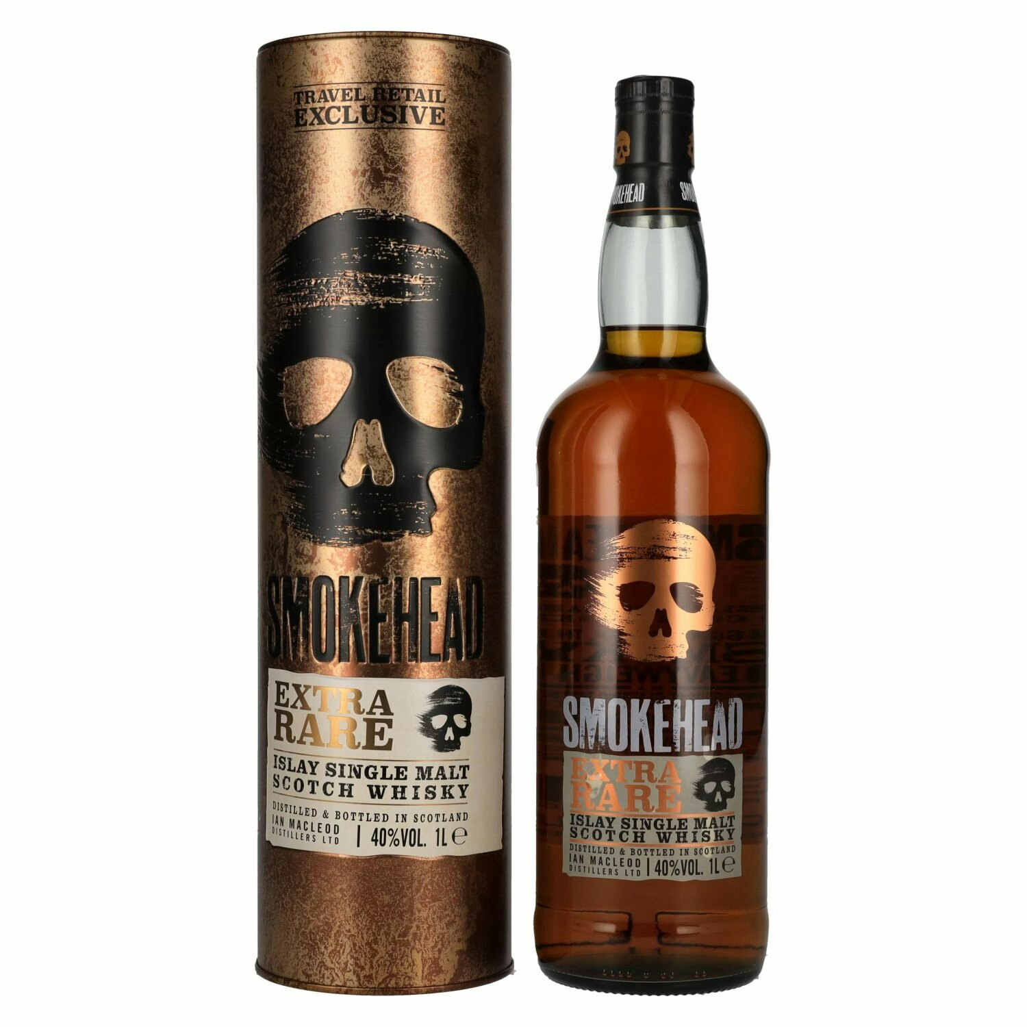 Smokehead EXTRA RARE Islay Single Malt Scotch Whisky Gold Design 40% Vol. 1l in Giftbox