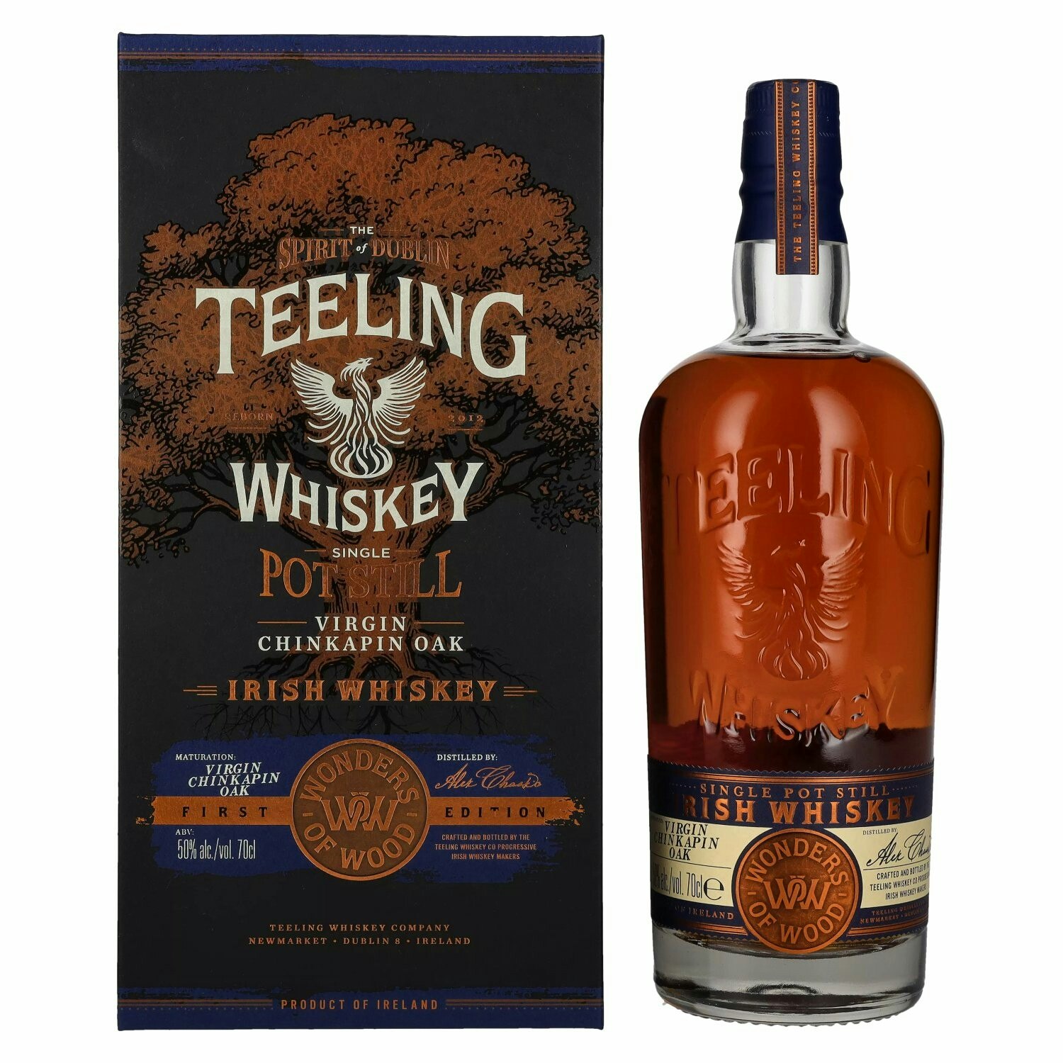 Teeling Whiskey Single POT STILL Irish Whiskey Wonders of Wood Virgin Chinkapin Oak 50% Vol. 0,7l in Giftbox