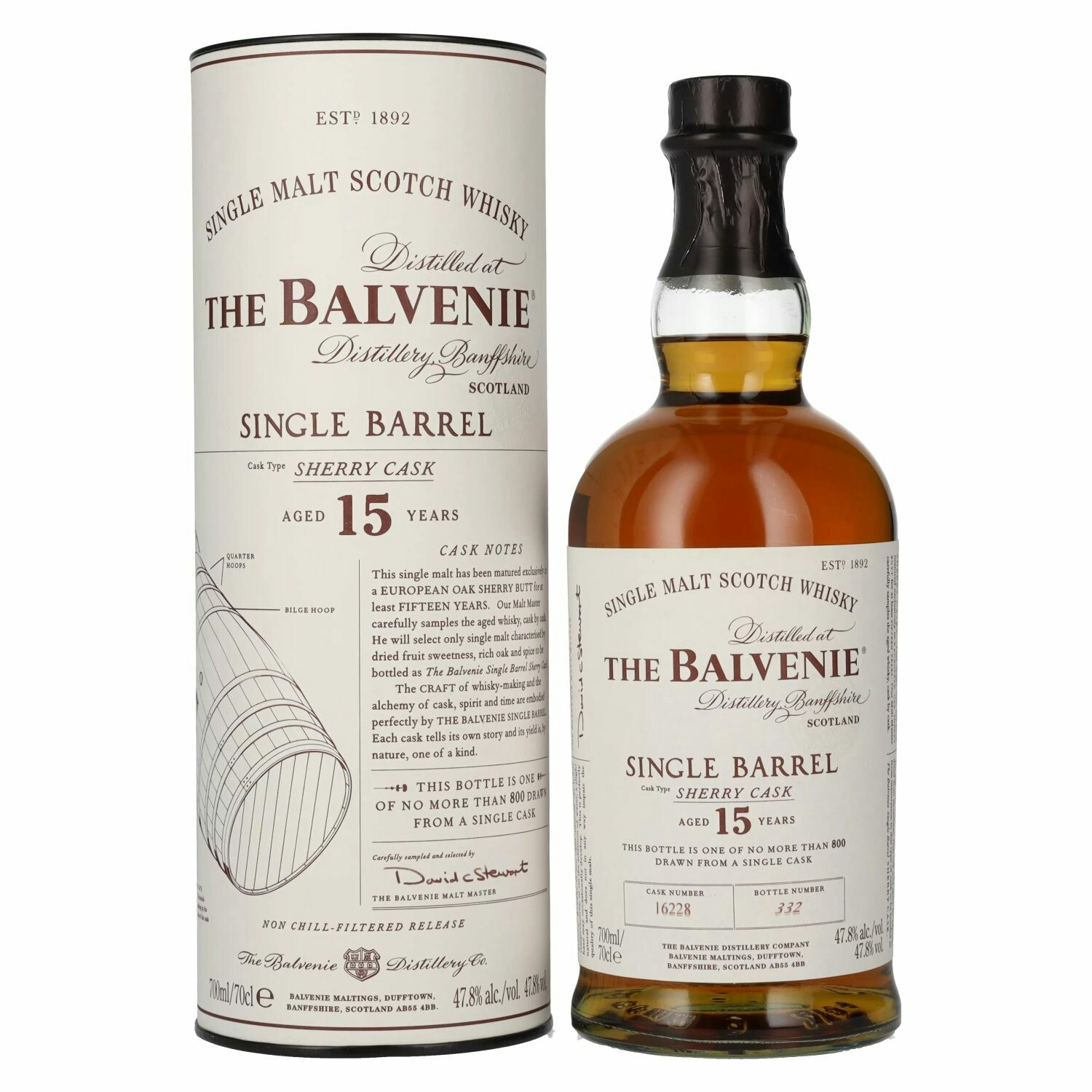 The Balvenie 15 Years Old Single Barrel Sherry Cask 47,8% Vol. 0,7l in Giftbox