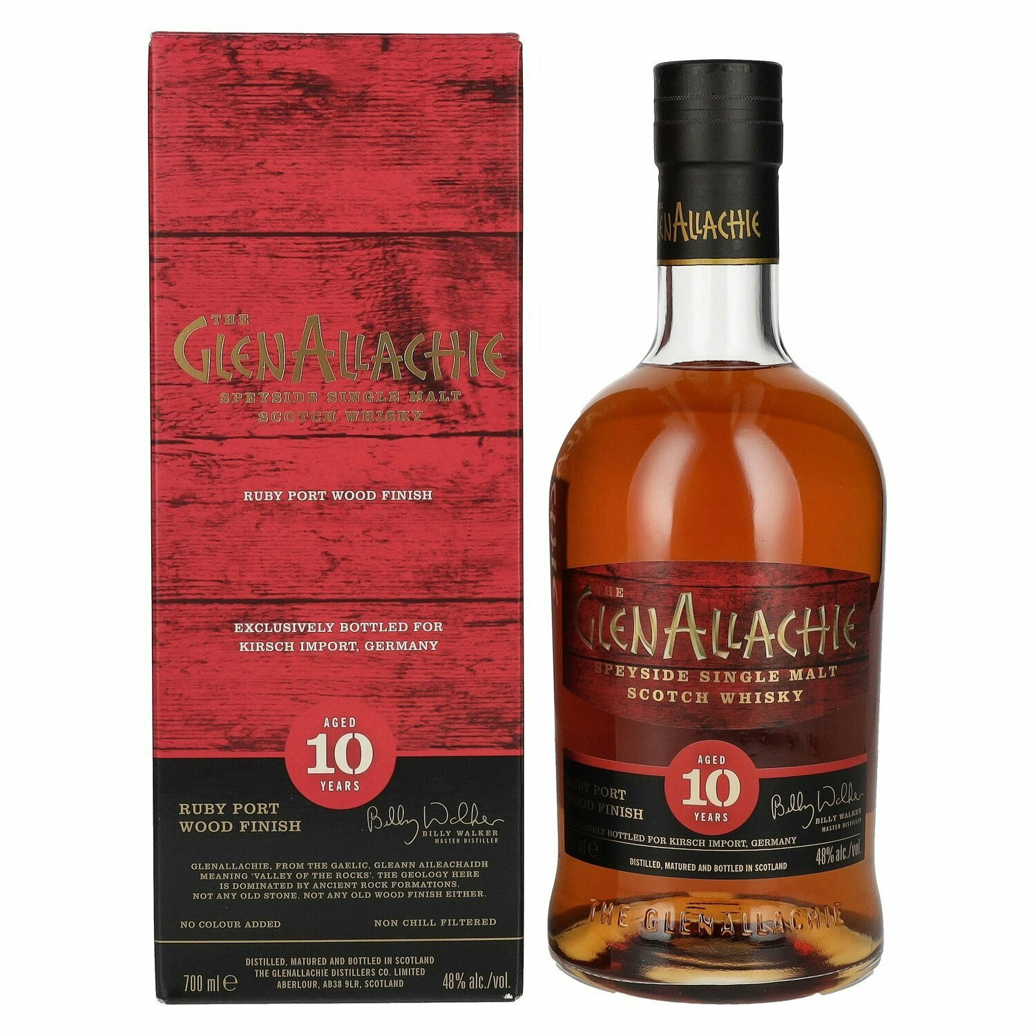 The GlenAllachie 10 Years Old RUBY PORT WOOD FINISH 48% Vol. 0,7l in Giftbox