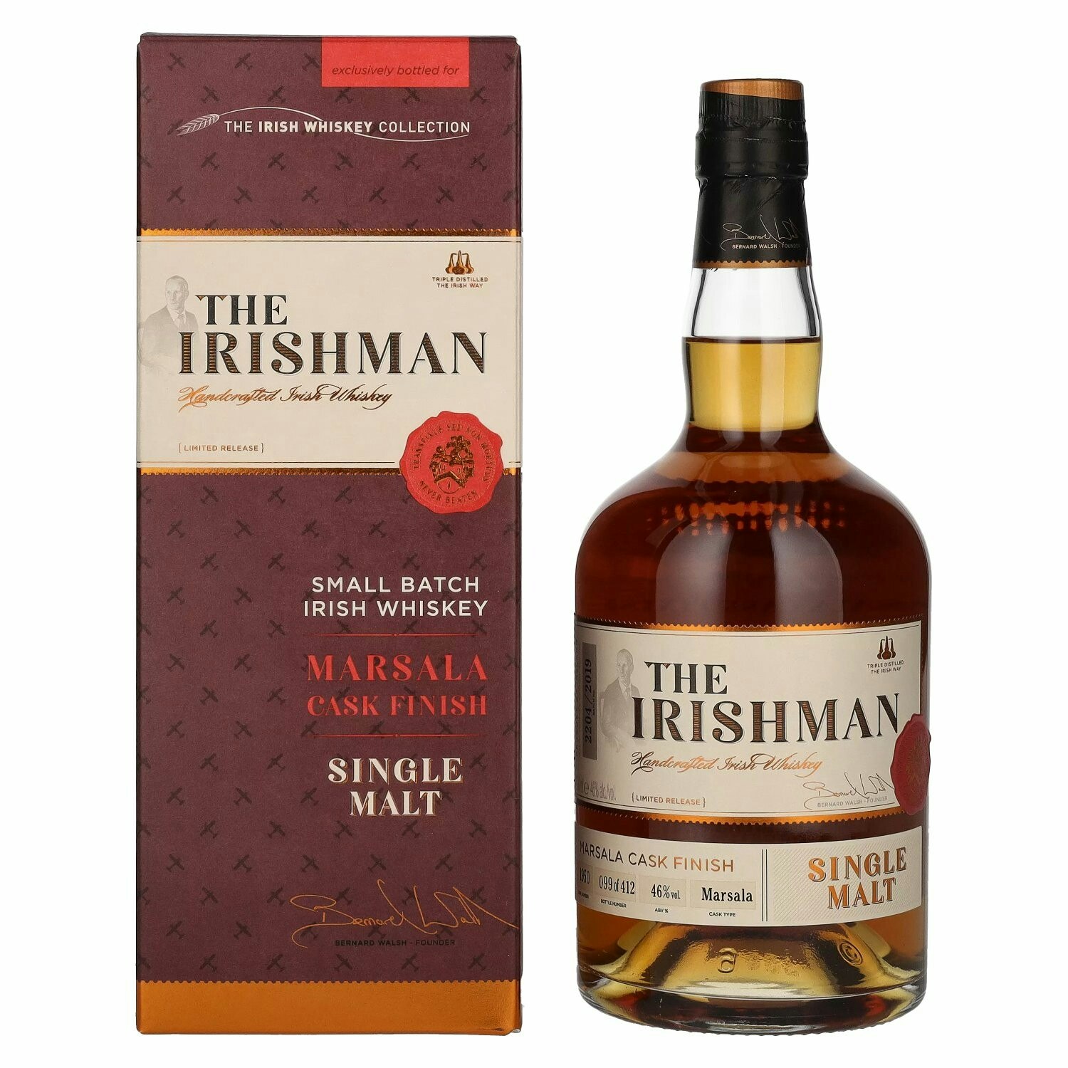 The Irishman Single Malt MARSALA CASK FINISH 46% Vol. 0,7l in Giftbox