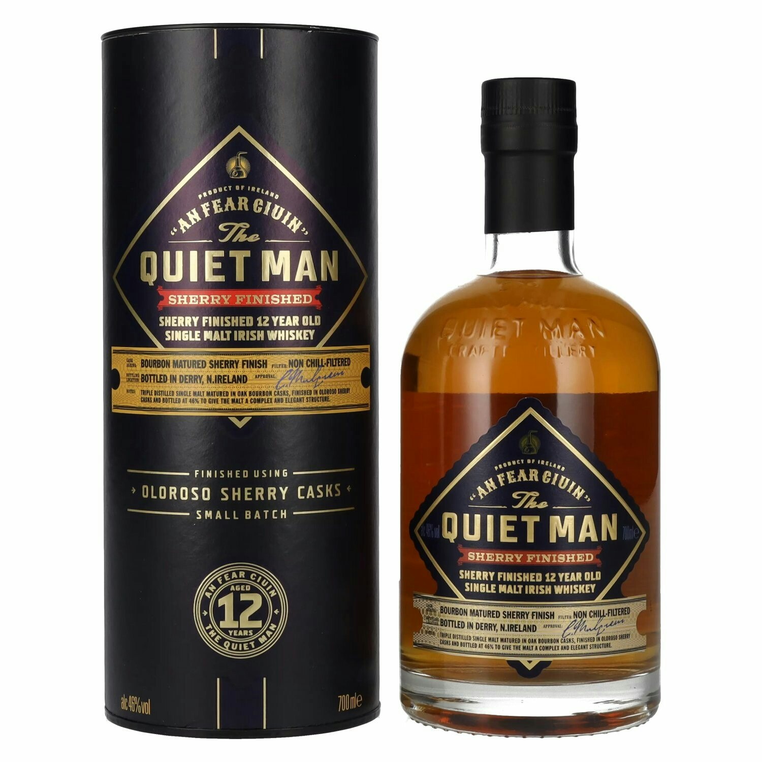 The Quiet Man AN FEAR CIUIN 12 Year Old SHERRY FINISHED 46% Vol. 0,7l in Giftbox