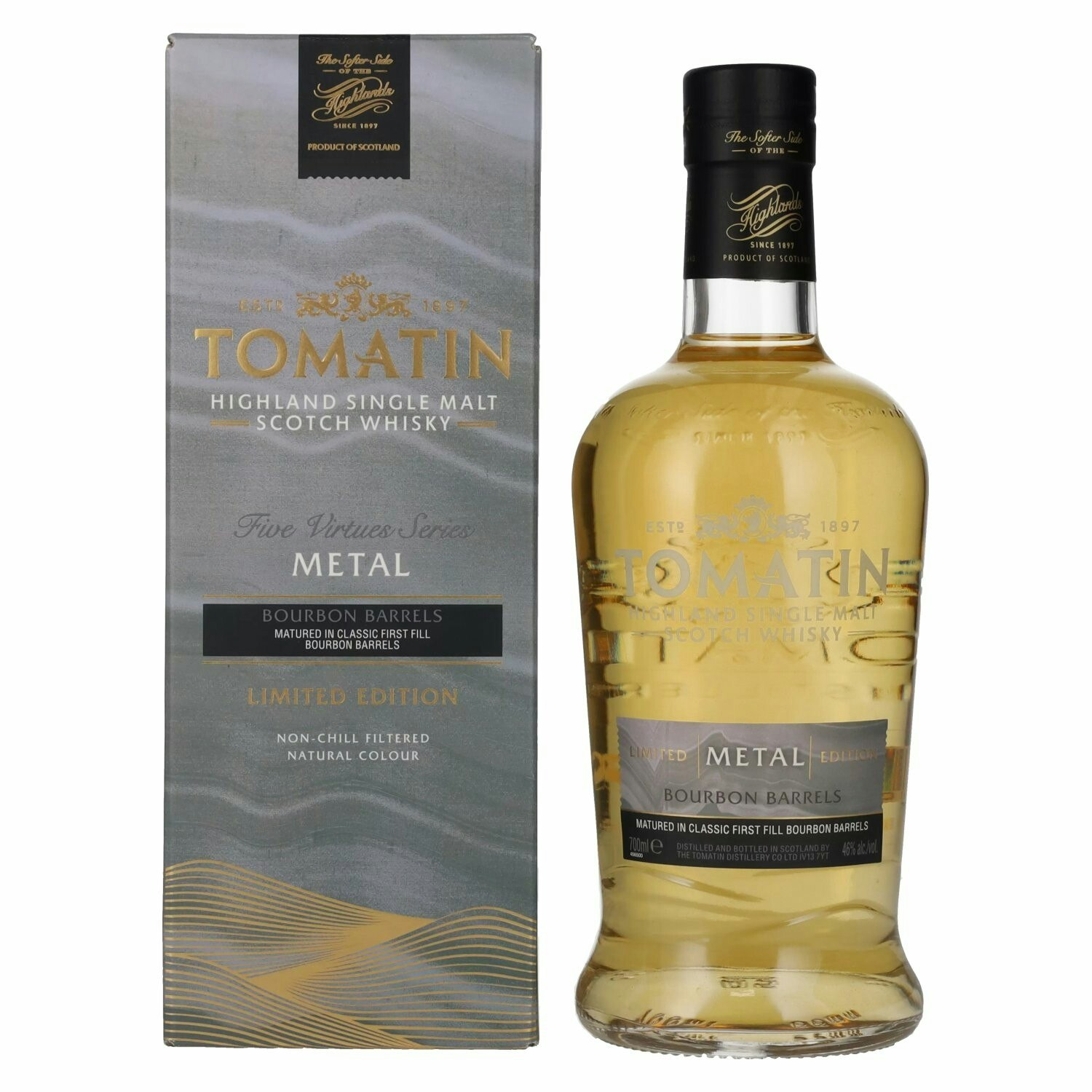 Tomatin METAL Five Virtues Series Limited Edition 46% Vol. 0,7l in Giftbox